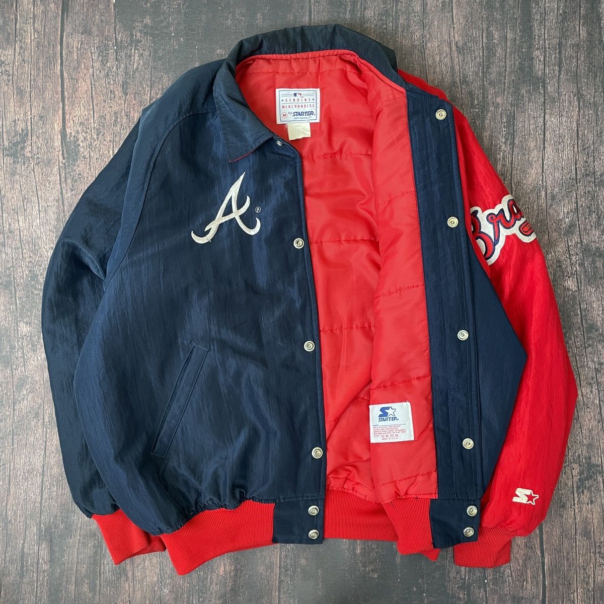 MLB × Starter VINTAGE 90s ATLANTA BRAVES STARTER JACKET Size US XL / EU 56 / 4 - 2 Thumbnail