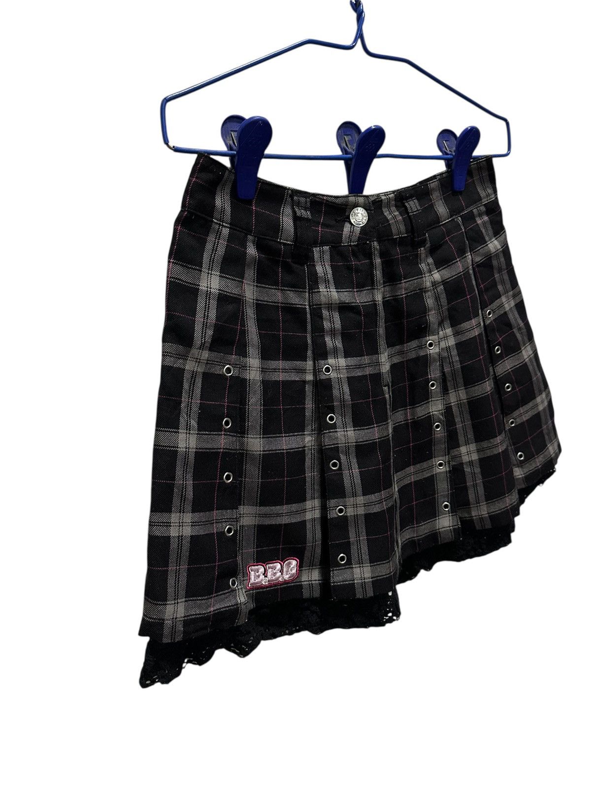 Hypebeast Vintage B.B.G Check Plaid Bad Boy Girl Hypebeast Mini Skirts Size 26" / US 2 / IT 38 - 2 Thumbnail