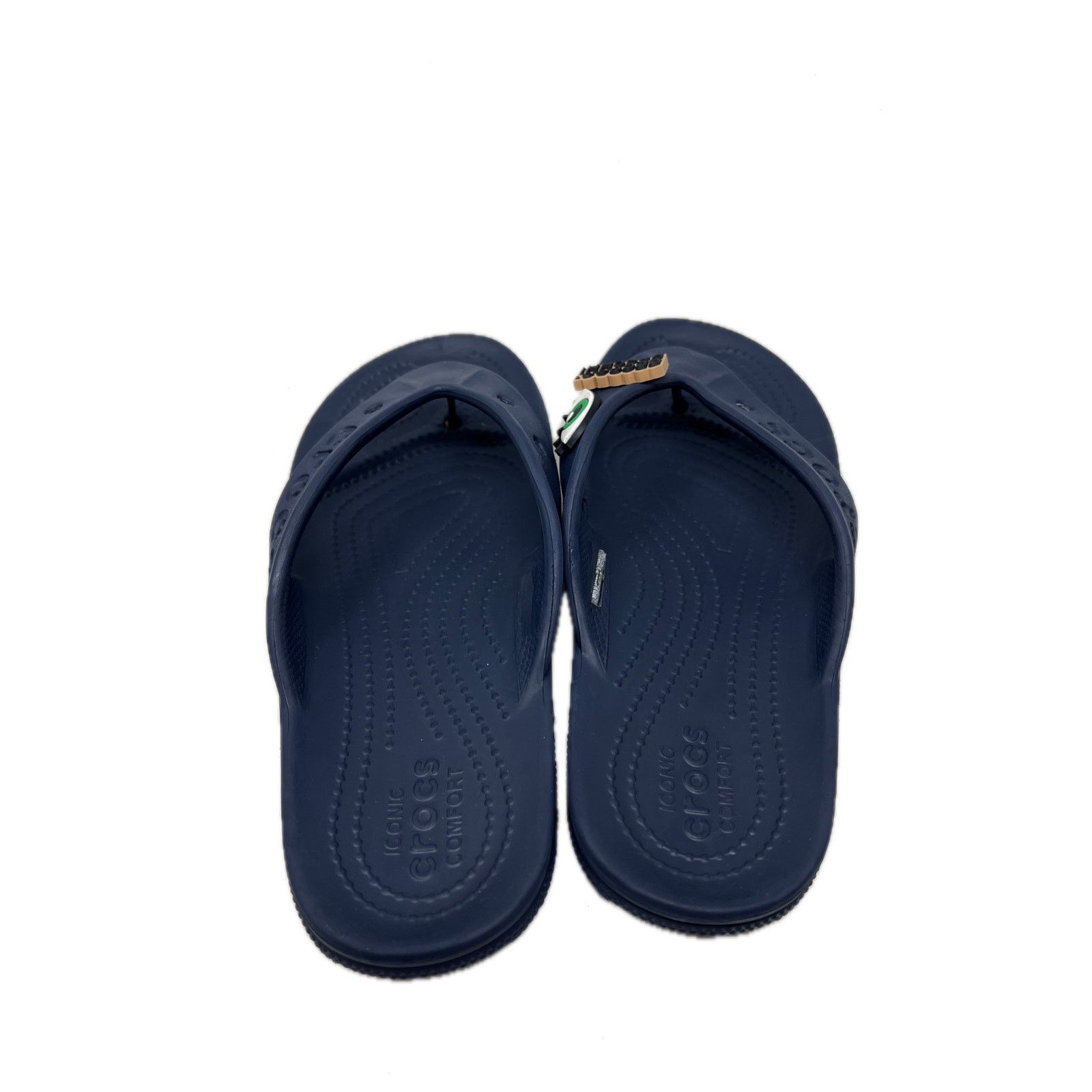 Crocs Crocs Blue Slides Flip Flops w/ Jibbitz Men's 6 Womans 8 Size US 6 / EU 39 - 2 Thumbnail
