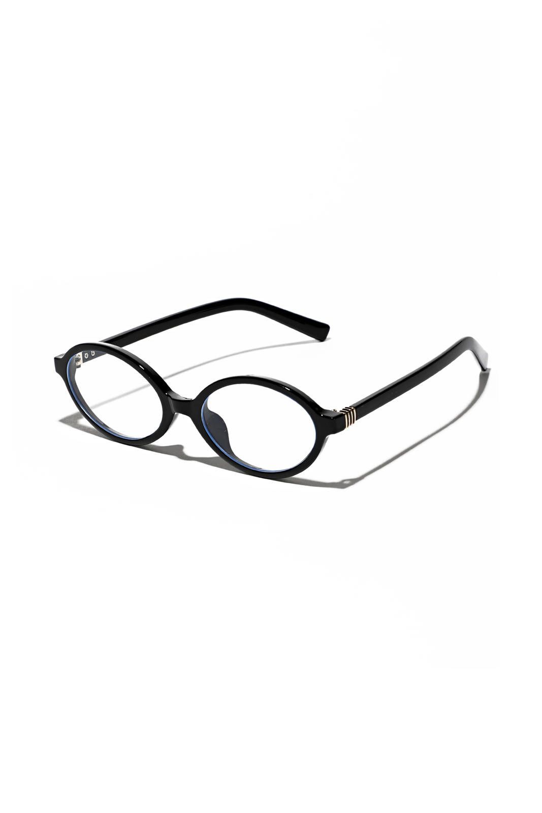 Other Y2k Retro Style Oval-frame tortoiseshell Black Glasses OS Size ONE SIZE - 5 Thumbnail