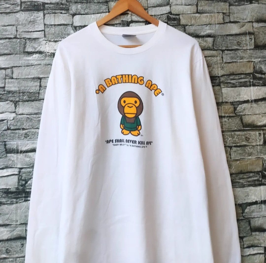 Bape Vintage A Bathing Ape Baby Milo Long Sleeve Size US L / EU 52-54 / 3 - 2 Thumbnail