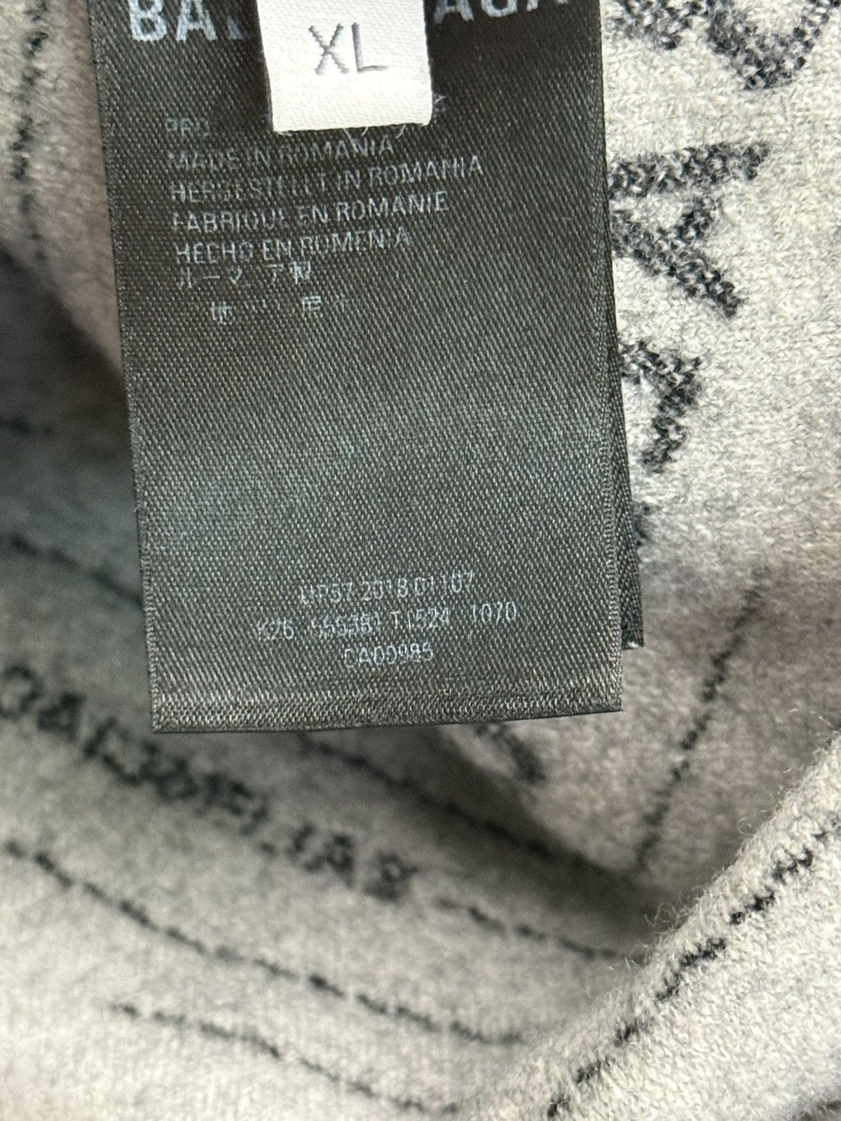 Balenciaga Balenciaga 2018 All Over Logo Wool Sweater Size US XL / EU 56 / 4 - 5 Thumbnail
