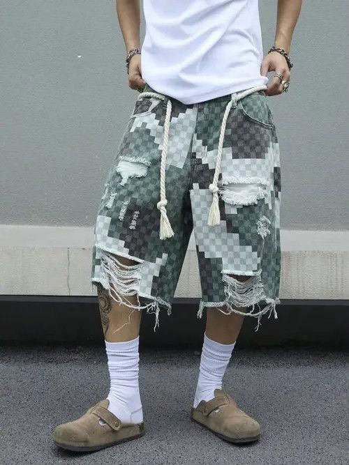 Japanese Brand Ishida x Maria Ripped Designer Y2k Shorts Jorts Denim Size US 32 / EU 48 - 6 Thumbnail