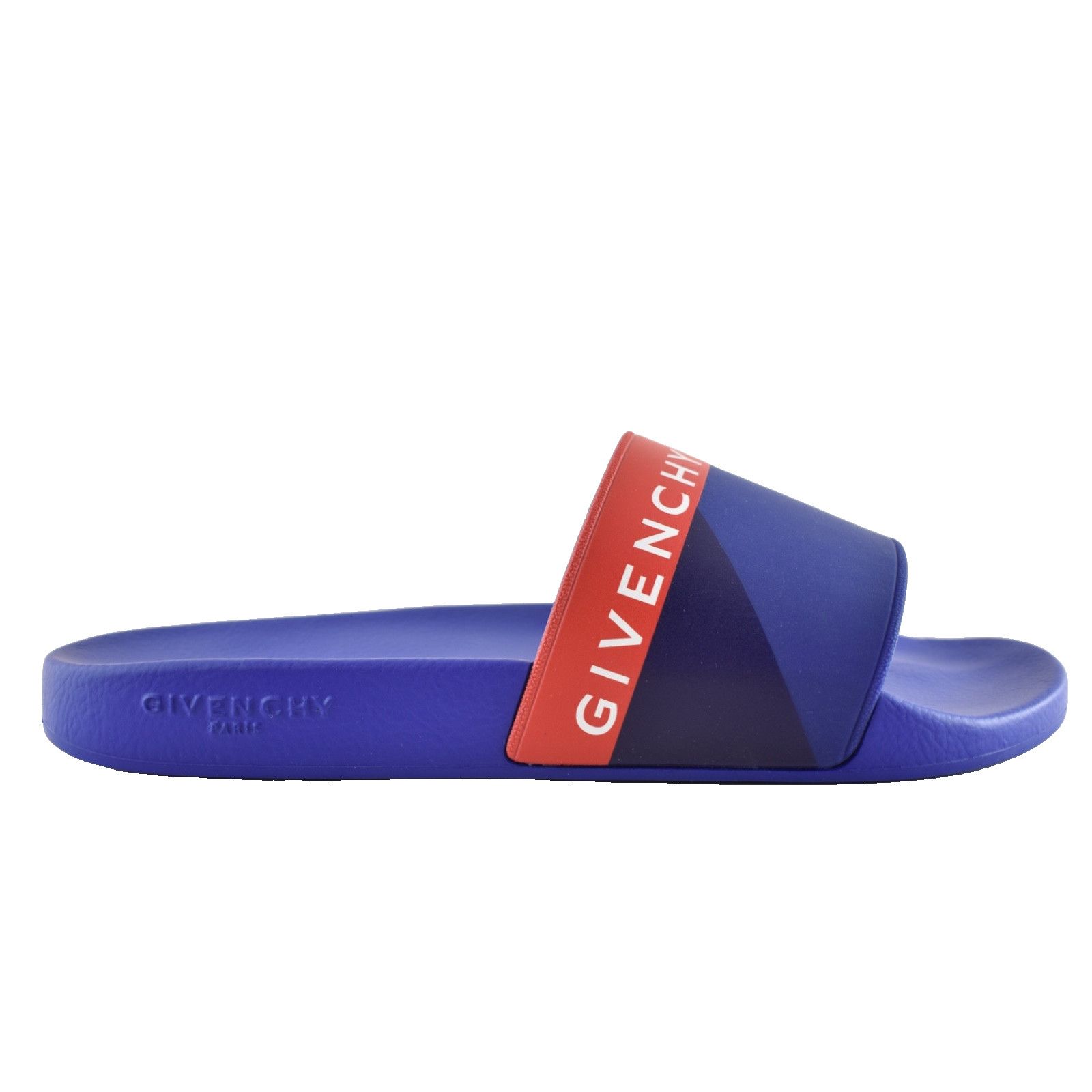 Givenchy Givenchy Blue Red White Logo Rubber Pool Slide Sandal 44 11 Size US 11 / EU 44 - 1 Thumbnail