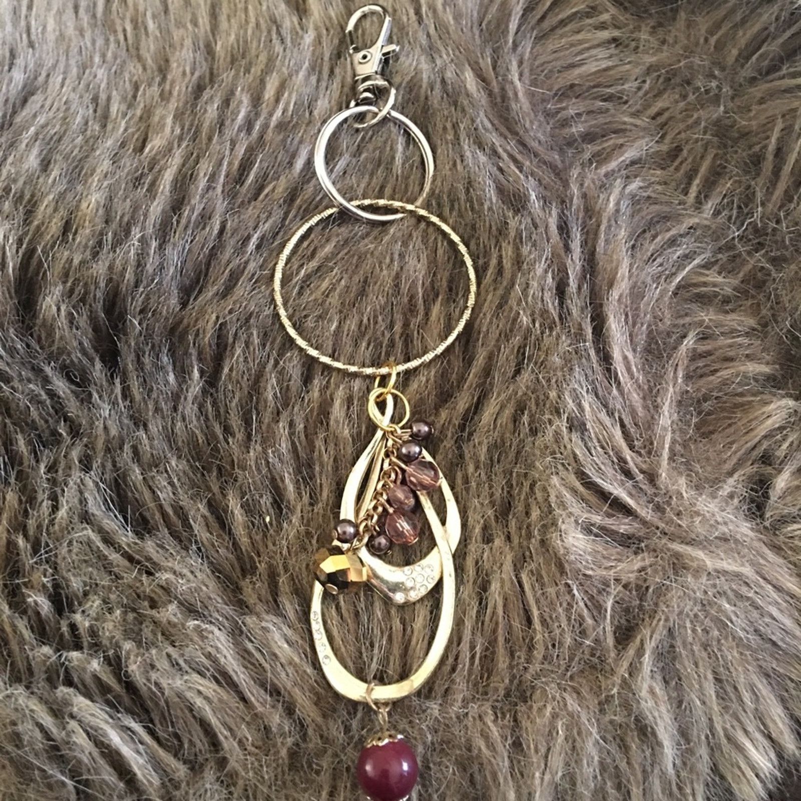 Handmade Vintage repurpose salvaged estate gem keychain Size ONE SIZE - 4 Thumbnail