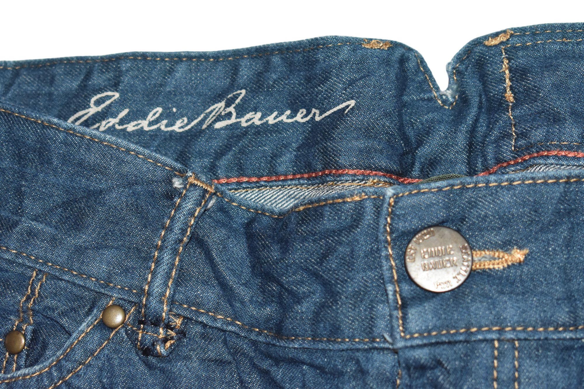 If Six Was Nine × Japanese Brand Vintage Eddie Bauer Patchwork Jeans Like Kapital Size US 34 / EU 50 - 6 Thumbnail