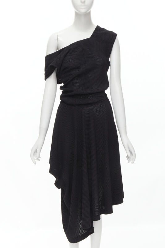 Comme des Garcons COMME DES GARCONS Vintage 1980s acetate knit angular draped handkerchief dress M Size M / US 6-8 / IT 42-44 - 1 Thumbnail