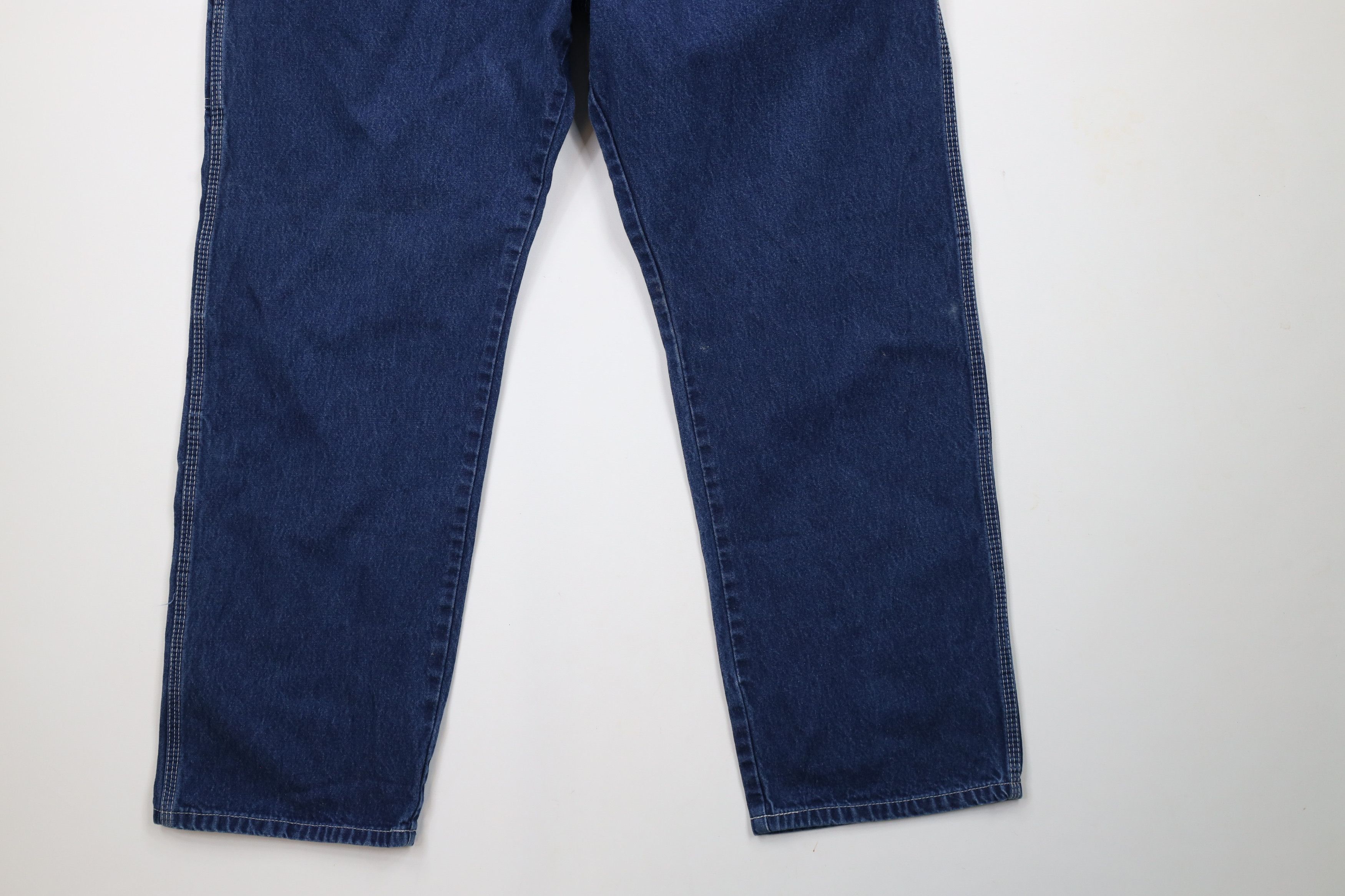 Dickies × Vintage Vintage 90s Dickies Spell Out Wide Leg Dungaree Denim Jeans Size US 40 / EU 56 - 4 Thumbnail