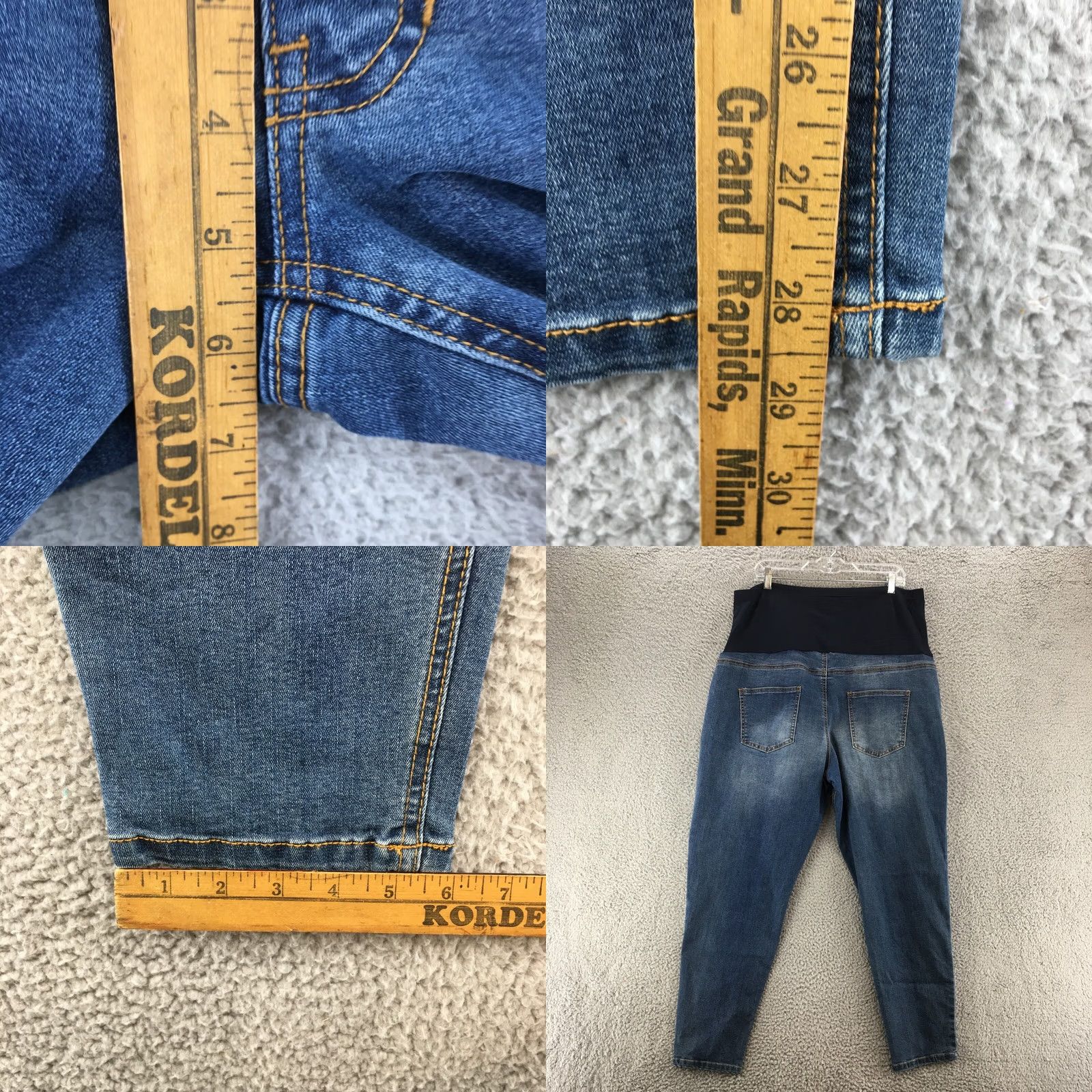 Vintage Time And Tru Maternity Jeans Womens XXL Blue Medium Wash Denim Ankle 5 Pockets Size 40" / US 18 - 8 Thumbnail