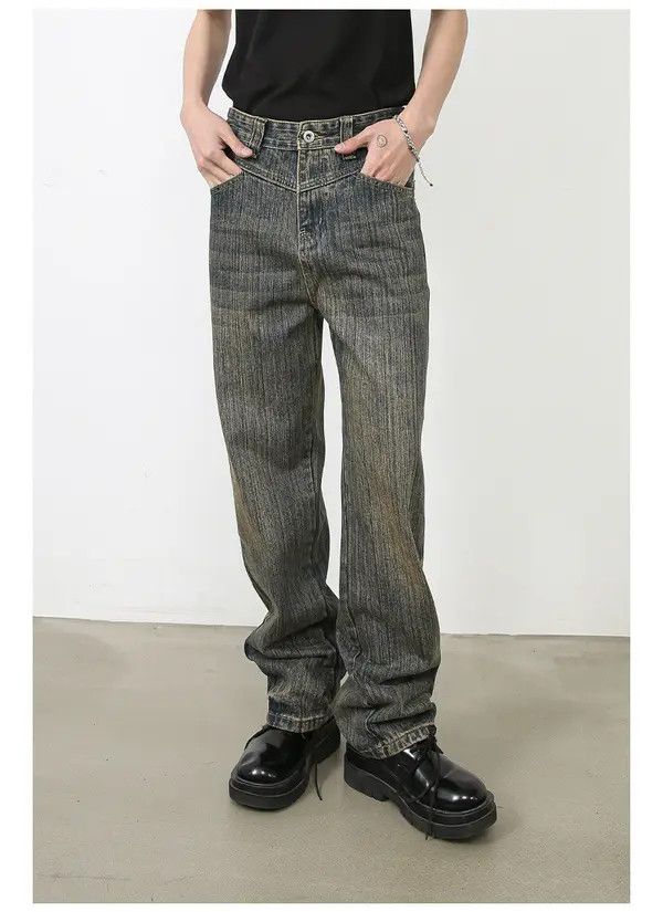 VIBE Vintage washed distressed dirty jeans Size US 32 / EU 48 - 1 Thumbnail