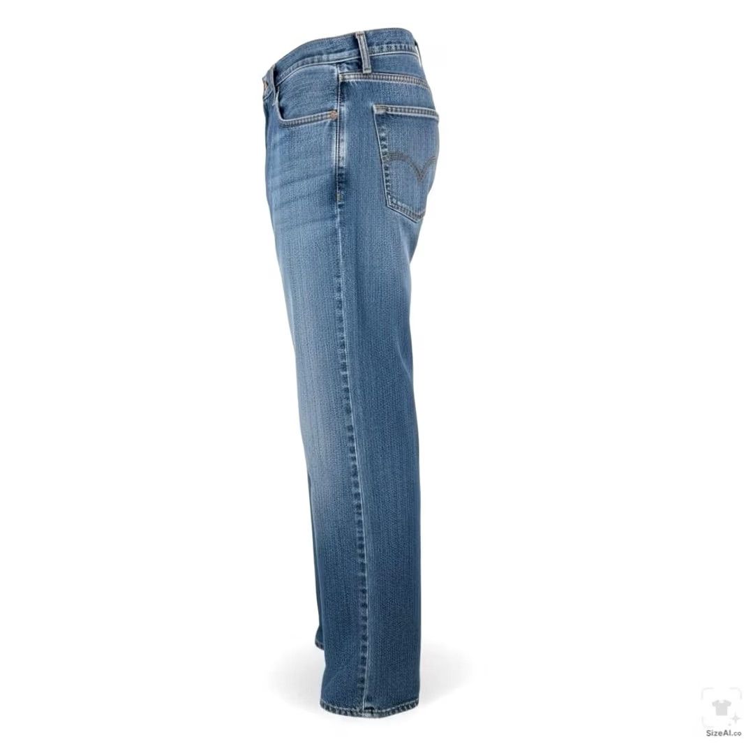Levi's Levi's 501 Jeans Mens Regular Blue Light Wash Straight Denim Button Fly 40x36 Regular Distinctive Denim Five-Pocket Style Size US 40 / EU 56 - 3 Thumbnail