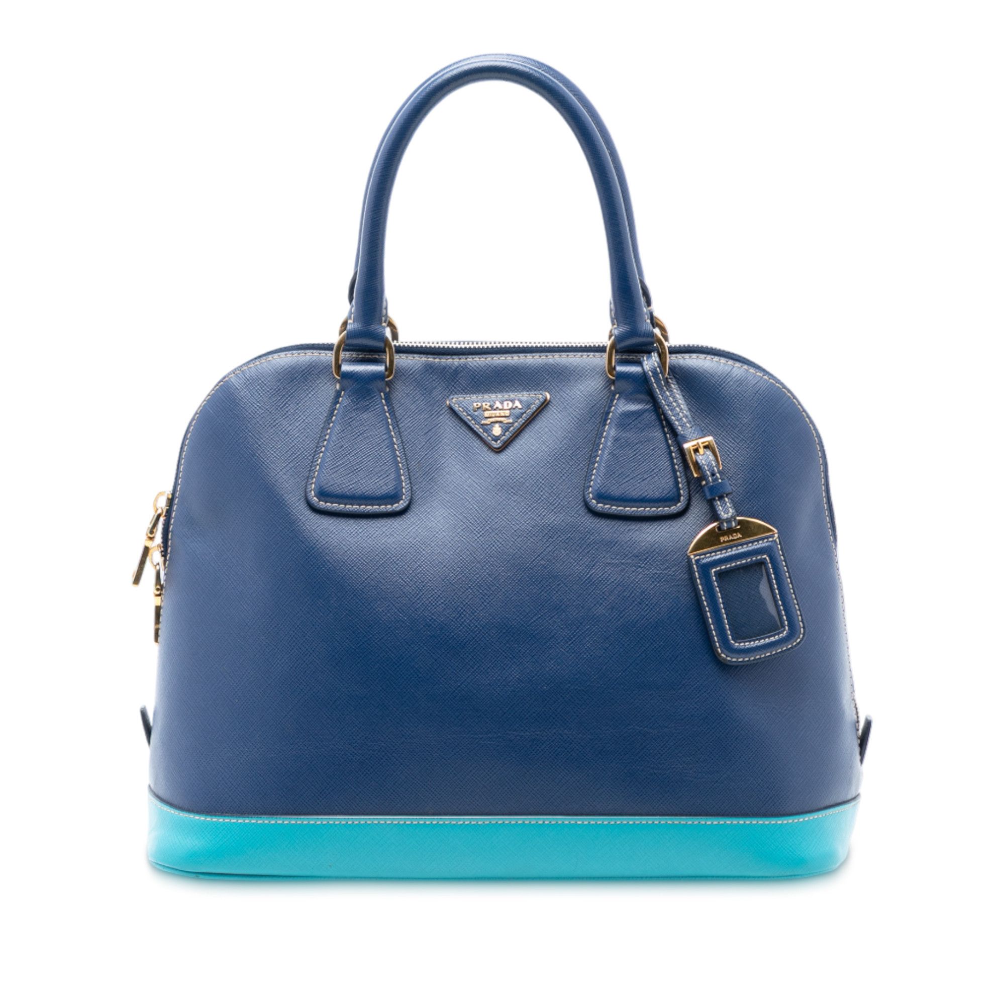 Prada Prada Bicolor Saffiano Lux Promenade Dome Handbag Size ONE SIZE - 1 Thumbnail