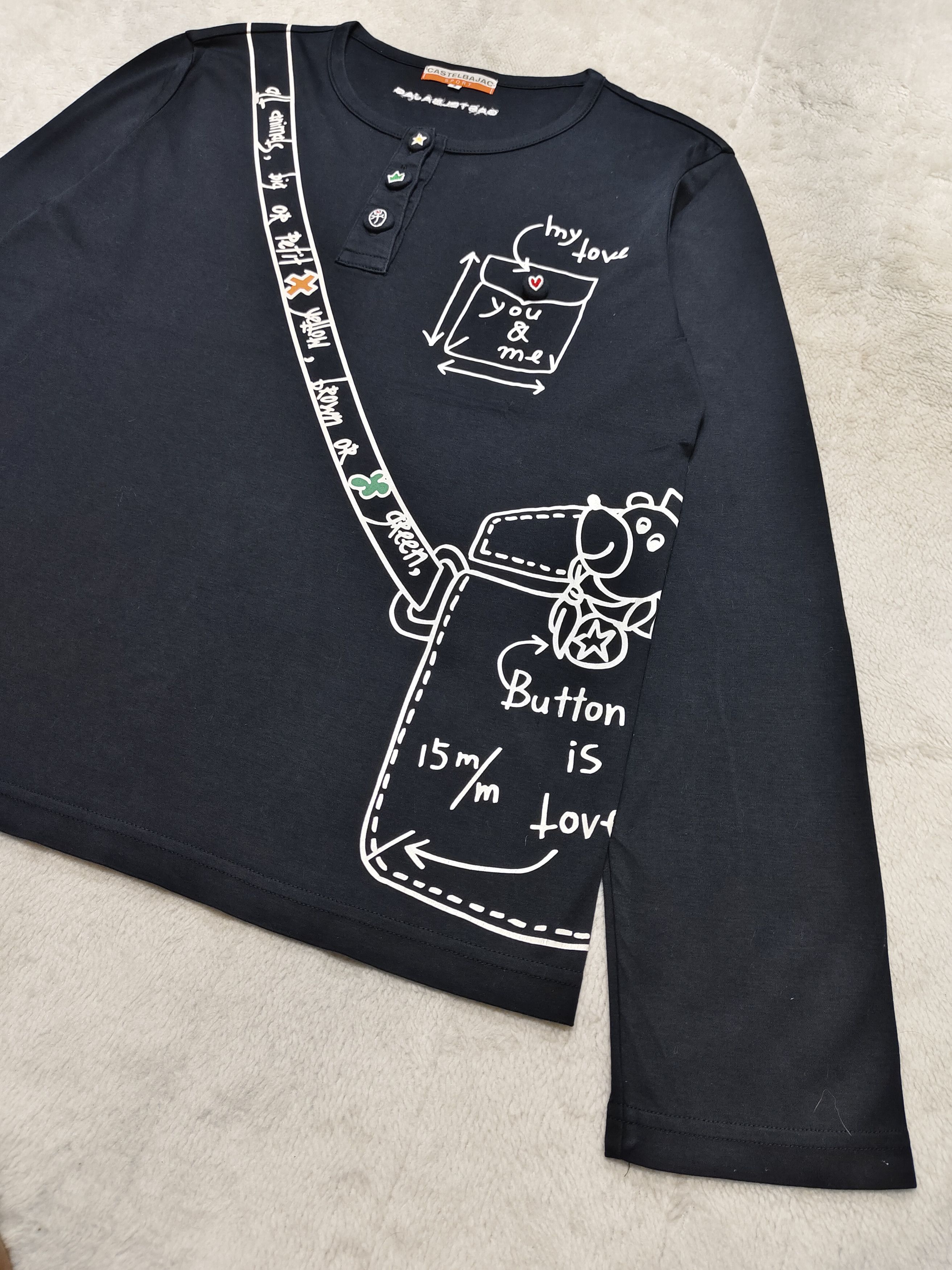 Jean Charles De Castelbajac Vtg Castelbajac Sport💥 Slingbag Graphic Long Sleeve Size M / US 6-8 / IT 42-44 - 3 Thumbnail
