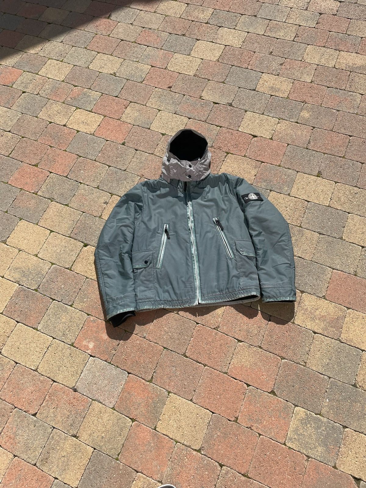 image of Stone Island 2012 Liquid Reflective 30Th Anniversary Jacket in Blue Green, Men's (Size Medium)