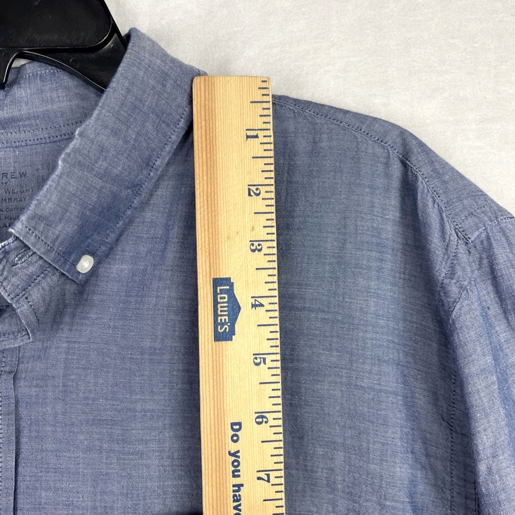 J.Crew J.CREW Shirt XL Blue Chambray Lightweight Button-Up Pocket Mens Size US XXL / EU 58 / 5 - 5 Thumbnail