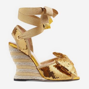 Gucci Bow Sequin Espadrille Sandals SIZE 38.5