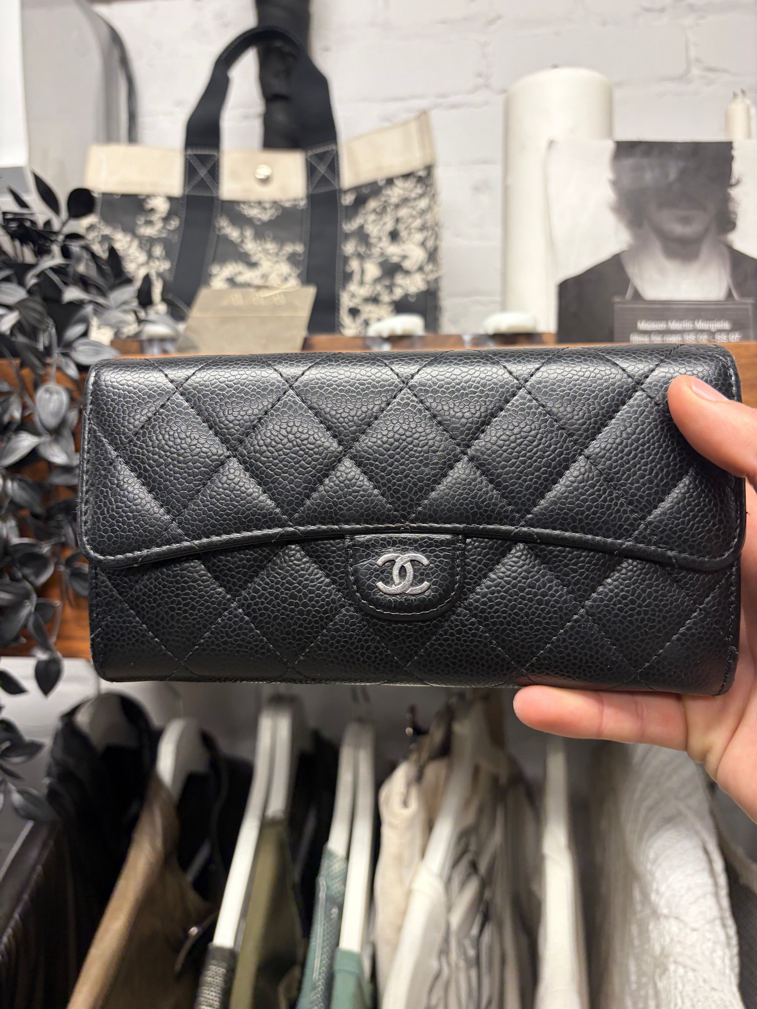 Chanel Chanel Quilted Lambskin Leather CC Top Flap Long Wallet Size ONE SIZE - 1 Thumbnail