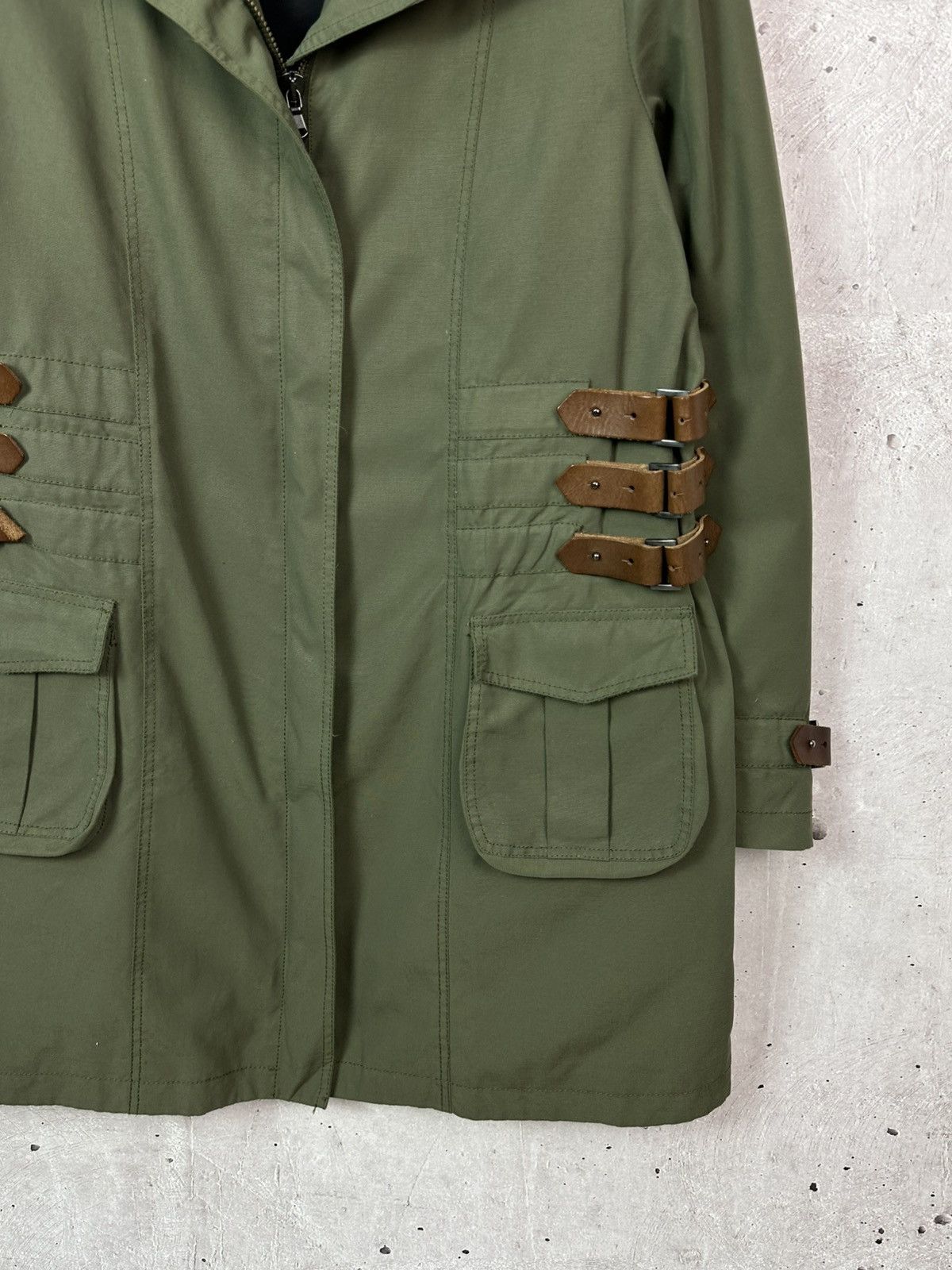 Vintage Benedetta Novi Leather Belts Khaki Made in Italy Jacket Size M / US 6-8 / IT 42-44 - 4 Thumbnail
