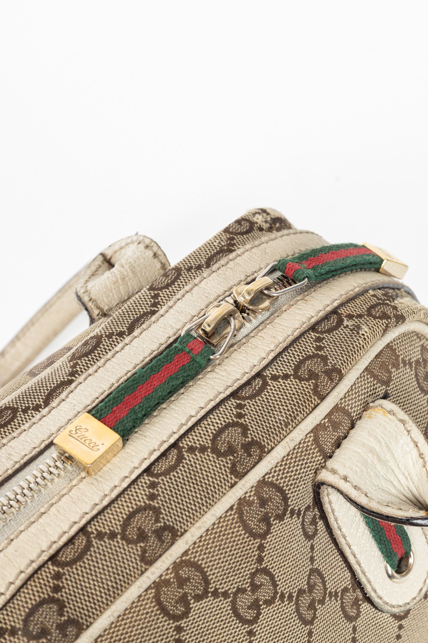 Gucci Gucci Princy Boston Beige & Ebony GG Canvas Web Handbag Size ONE SIZE - 11 Thumbnail
