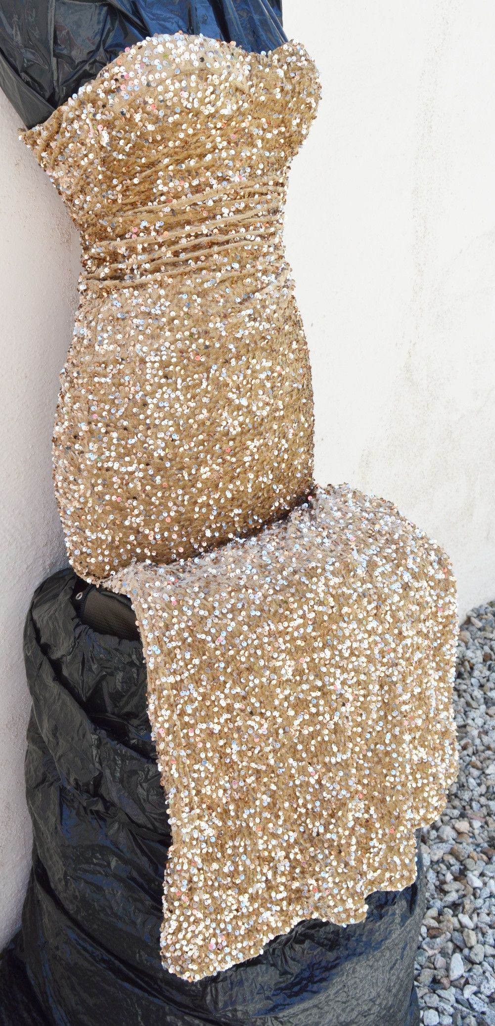 Other LONG MAXI DRESS SEQUIN / GLITTER STRAPLESS STRETCH LINED Size XS / US 0-2 / IT 36-38 - 6 Thumbnail
