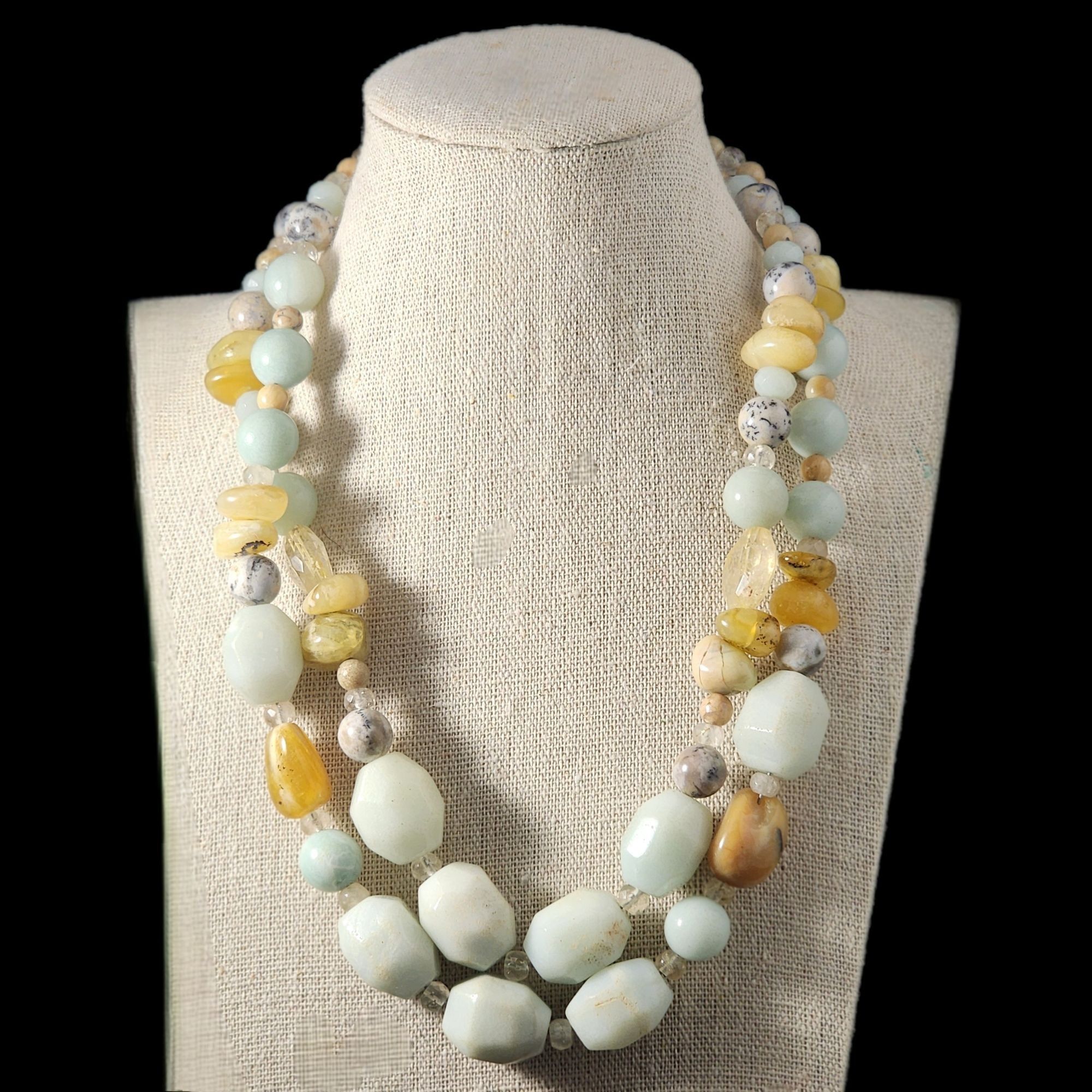 Other Chunky Gemstone Boho Statement Necklace Colorful Beaded 2 St Size ONE SIZE - 1 Thumbnail