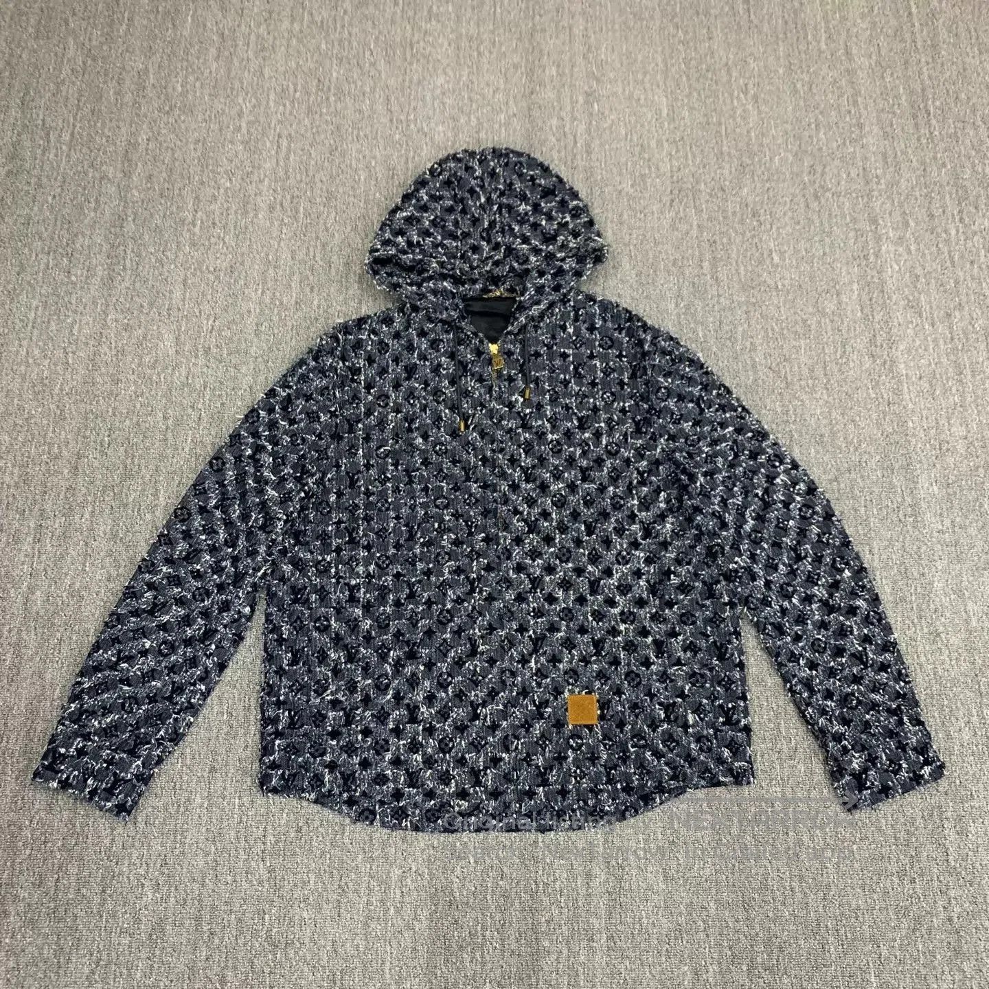 Louis Vuitton Blue Patterned Hooded Sweatshirt. Size US M / EU 48-50 / 2 - 1 Thumbnail