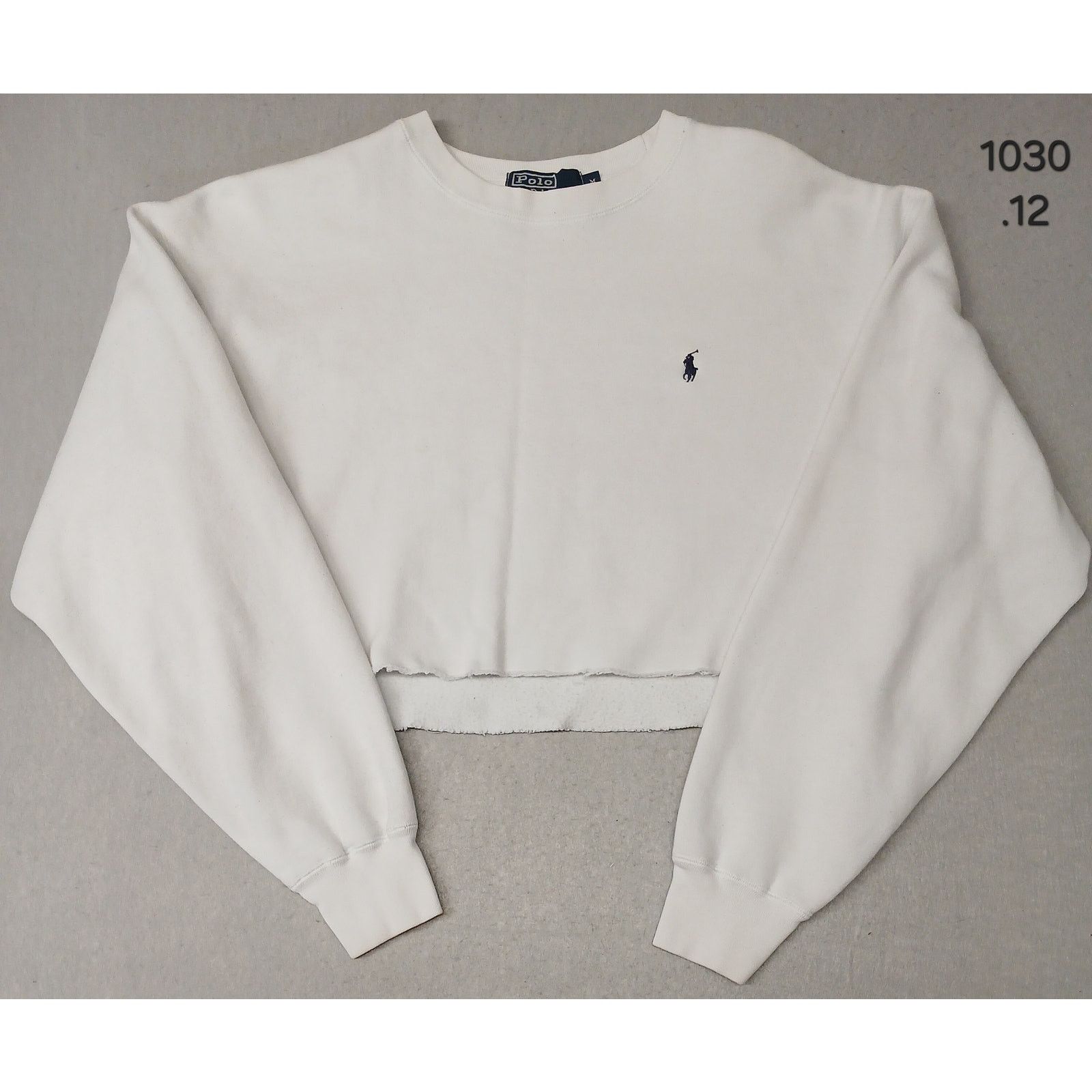 Polo Ralph Lauren Polo Ralph Lauren (Medium) White Crop Crew Sweatshirt Size M / US 6-8 / IT 42-44 - 1 Thumbnail