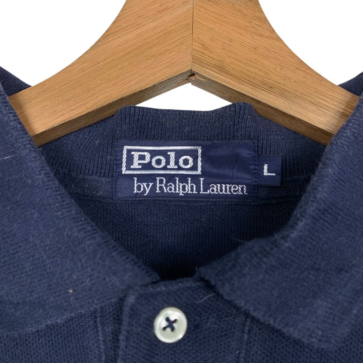 Polo Ralph Lauren 90s POLO RALPH LAUREN Navy Long Sleeve Polo Shirt #2851-C128 Size US L / EU 52-54 / 3 - 10 Thumbnail