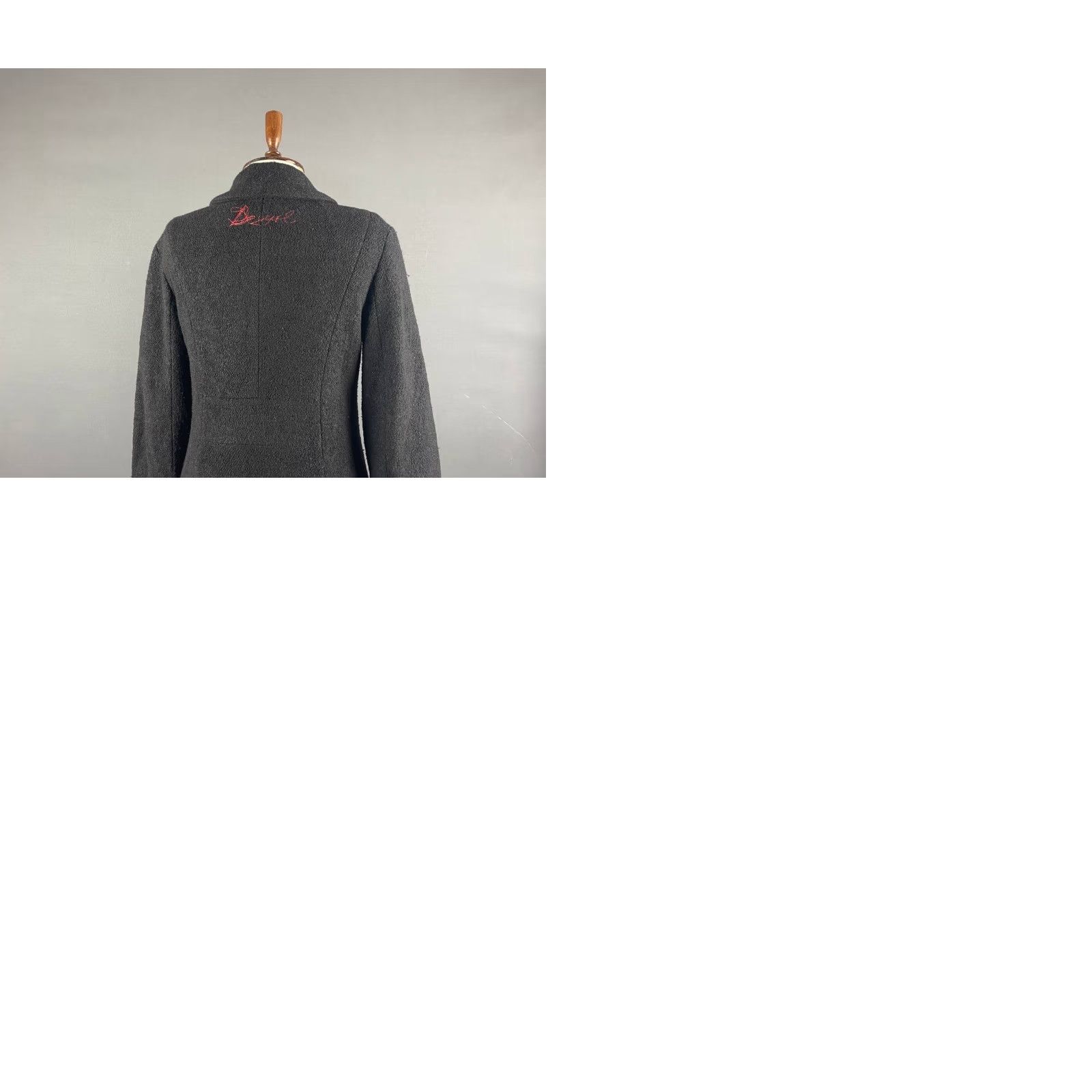 Desigual Desigual Coat Trench Black Floral Embroidered Long Sleeve Button 38 Women (Regular) Size XS / US 0-2 / IT 36-38 - 9 Thumbnail