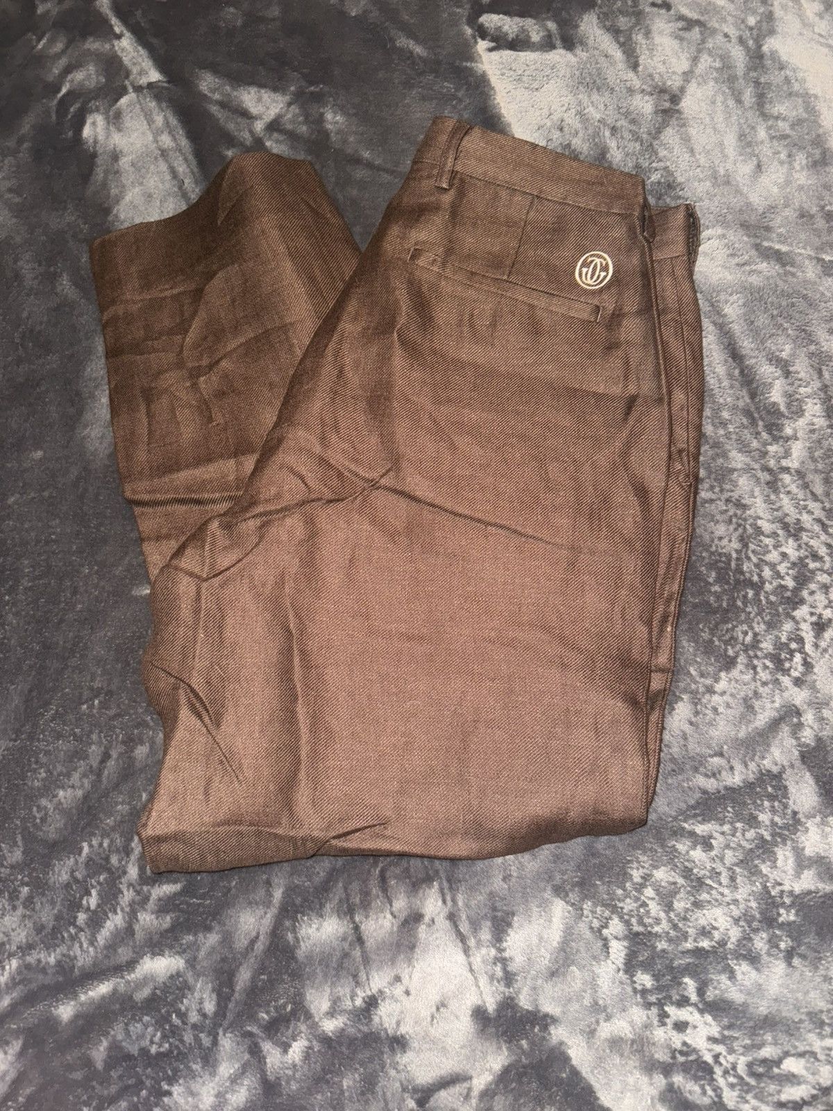 Golf Wang Grand logo linen trouser-brown Size US 34 / EU 50 - 3 Thumbnail