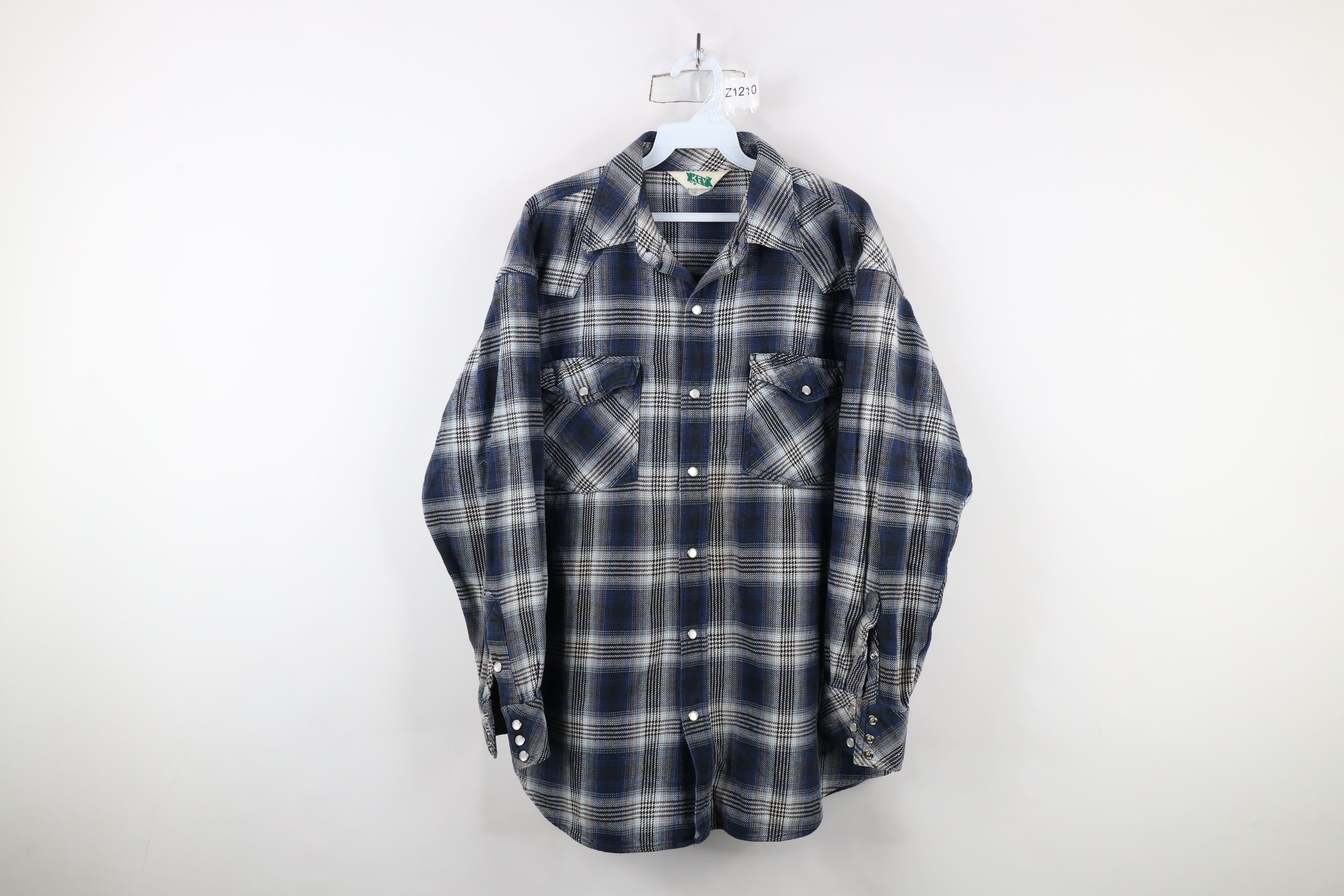 Vintage Vintage 90s Streetwear Snap Button Flannel Shirt Plaid Size US XL / EU 56 / 4 - 1 Thumbnail