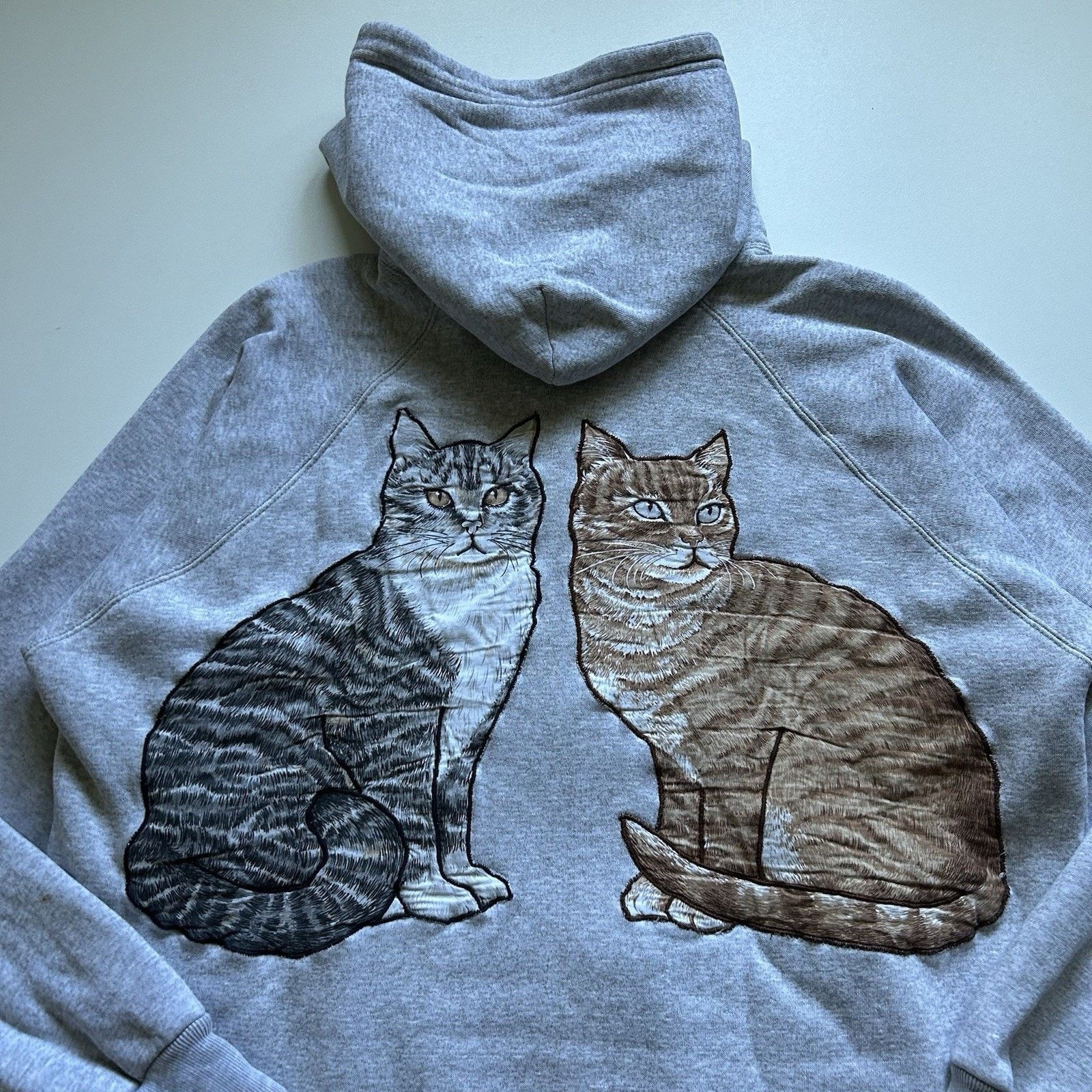 Vintage Vintage 90s Hoodie XL Thermal Lined Full Zip Cat Animal Art Size US XL / EU 56 / 4 - 4 Thumbnail