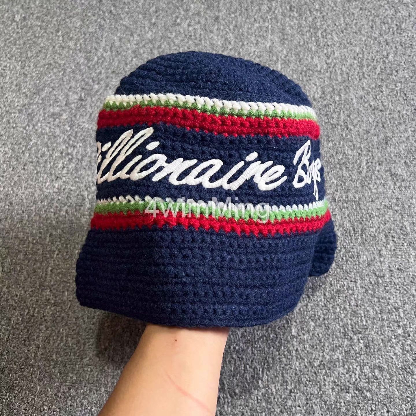 Billionaire Boys Club BBC Hand-Crocheted & Embroidered Knit Bucket Hat。 Q7 Size ONE SIZE - 7 Thumbnail