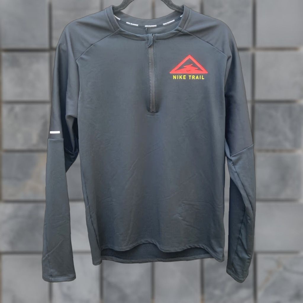 Nike Men's Nike Running Dri-Fit Wind Trail Jacket Black M Half-Zip Nike Running Jacket Mens Size US M / EU 48-50 / 2 - 1 Thumbnail