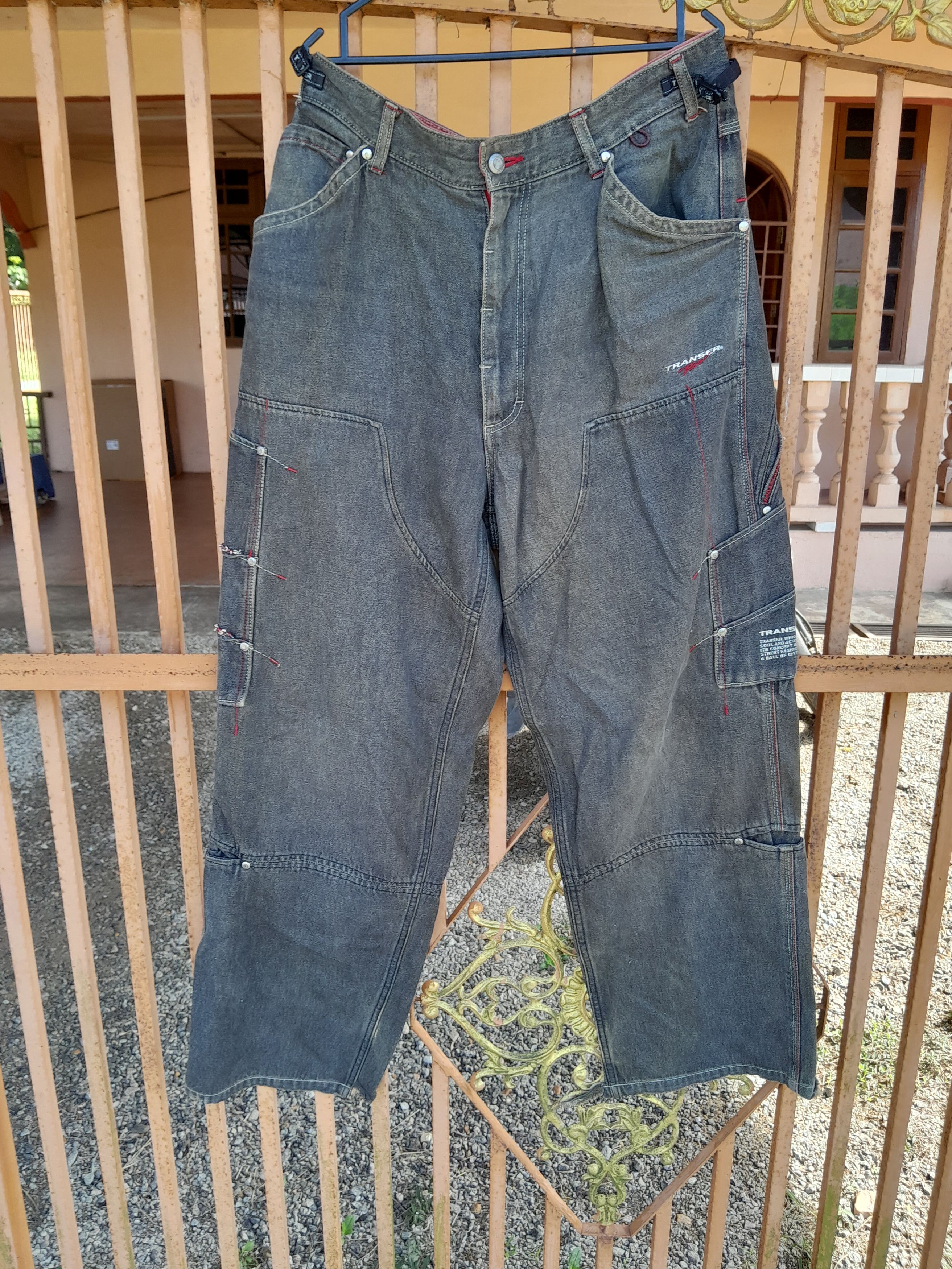 Japanese Brand ❤FINAL DROP❤FADED JAPANESE BAGGY MULTIPOCKET CARGO PANTS Size US 33 - 2 Thumbnail