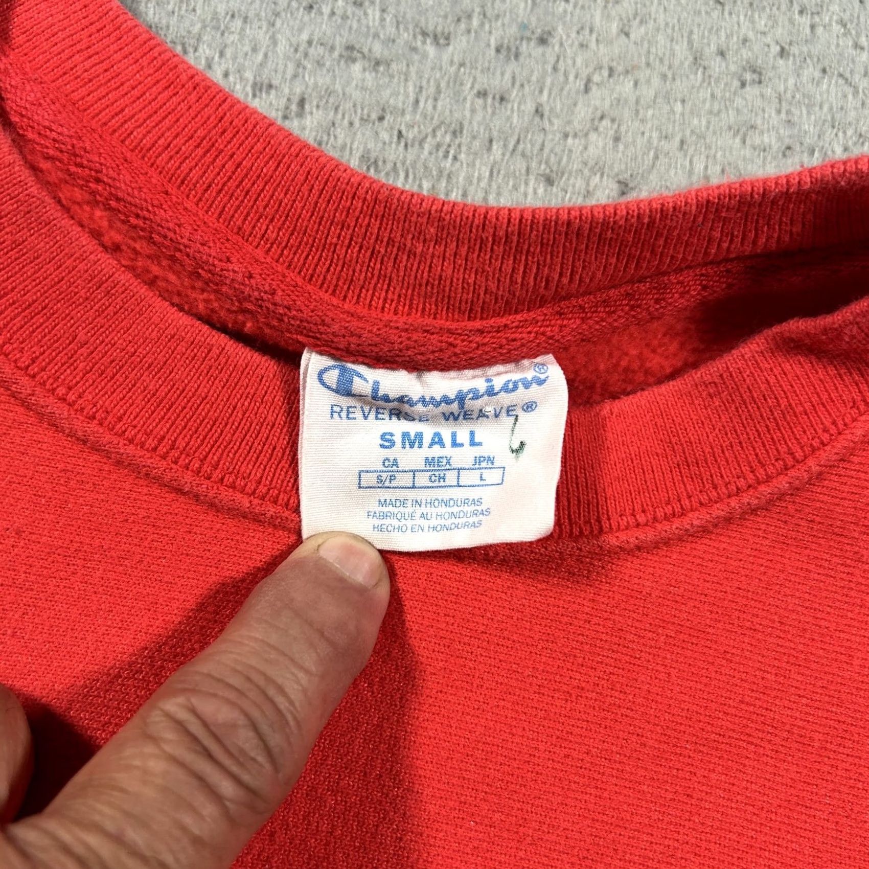Champion Champion Reverse Weave Sweatshirt Mens Small Crewneck Pullover Embroidered Logo Red Cotton Polyester Fleece Heavyweight All Seasons Size US S / EU 44-46 / 1 - 3 Thumbnail