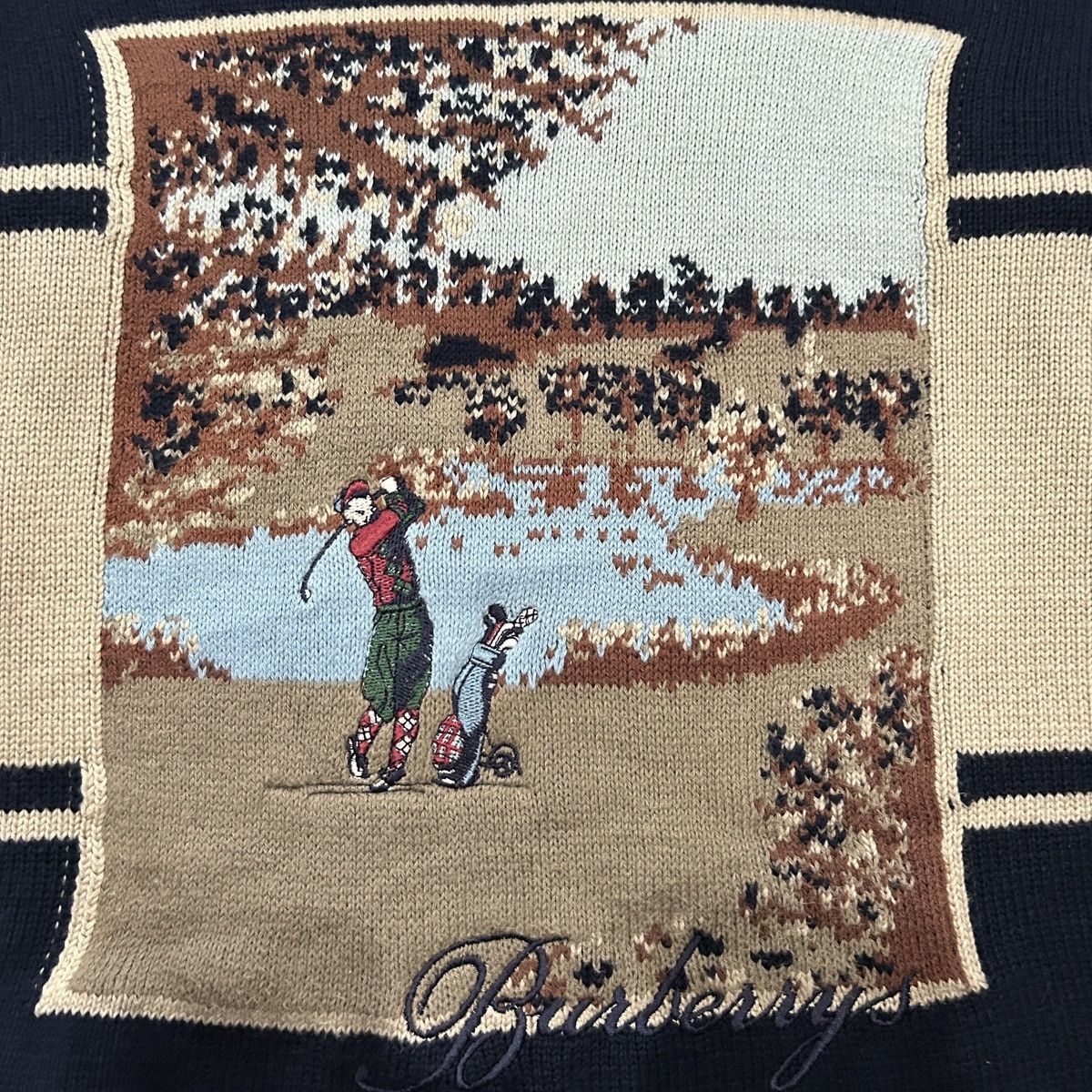 Burberry Vintage Burberrys Golf Logo Knitted Sweater Made in England Size US M / EU 48-50 / 2 - 3 Thumbnail
