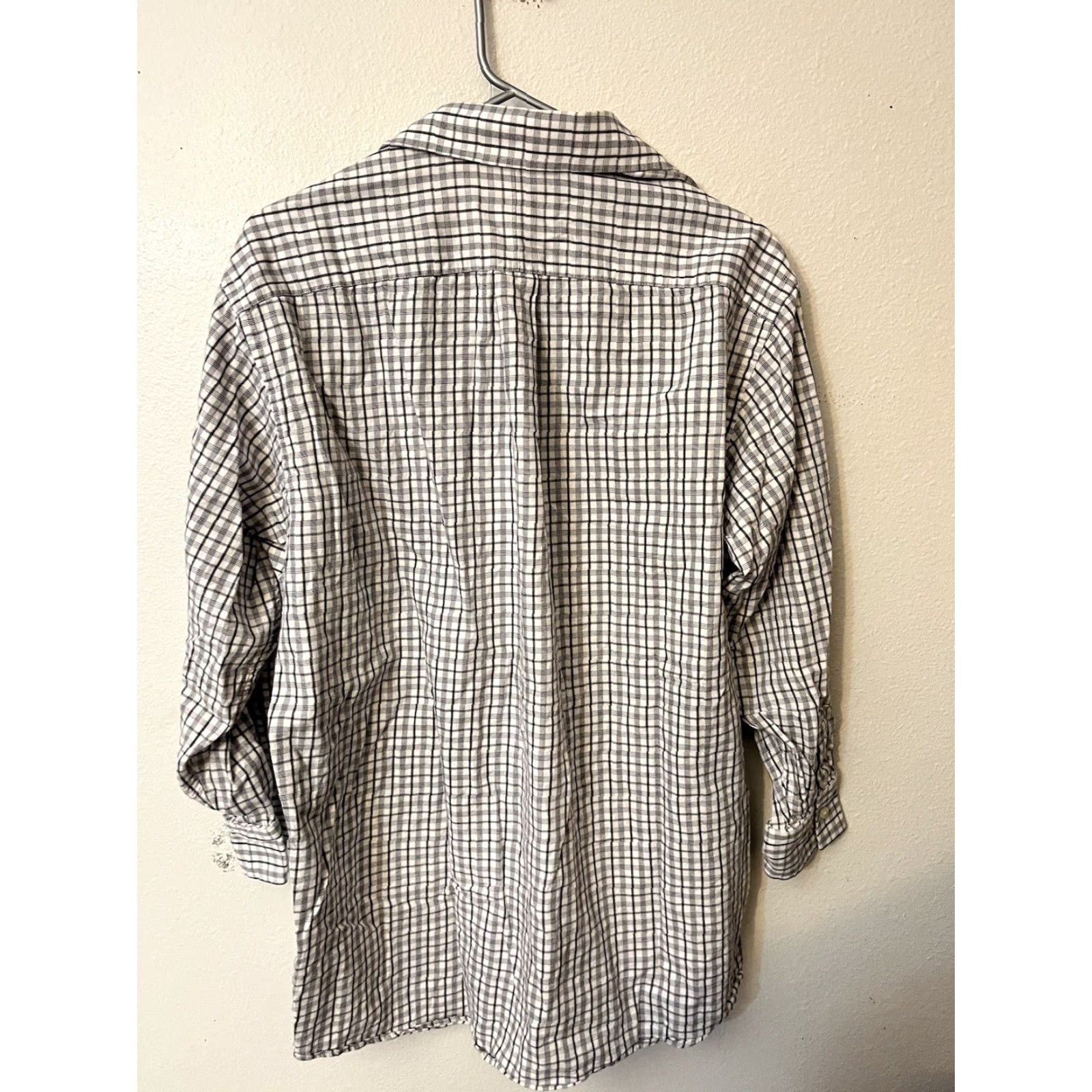 Michael Kors Michael Kors Men's Regular Fit Blue Gingham No Iron Long Sleeve Shirt 16.5 Button-Up Non-Iron Plaid? Size US L / EU 52-54 / 3 - 3 Thumbnail