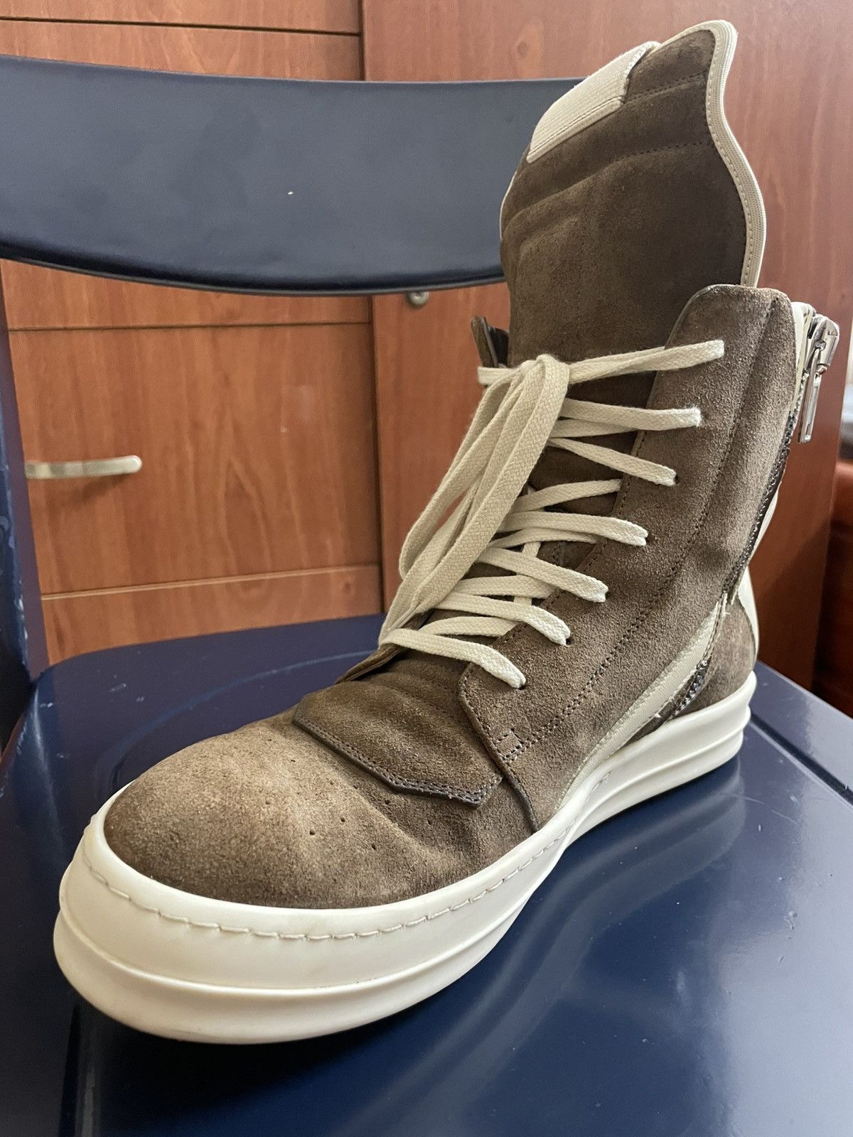 Rick Owens SS19 Rick Owens geobasket in brown suede Size US 8.5 / EU 41-42 - 6 Thumbnail