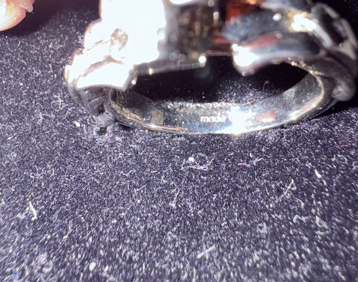 Alexander McQueen ALEXANDER MCQUEEN Silver Textured Skull Ring Size ONE SIZE - 10 Thumbnail