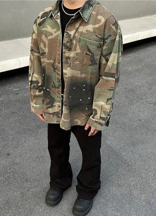 Other Kuriyama x Asou Camo Button Long Sleeve Shirt Size US L / EU 52-54 / 3 - 4 Thumbnail