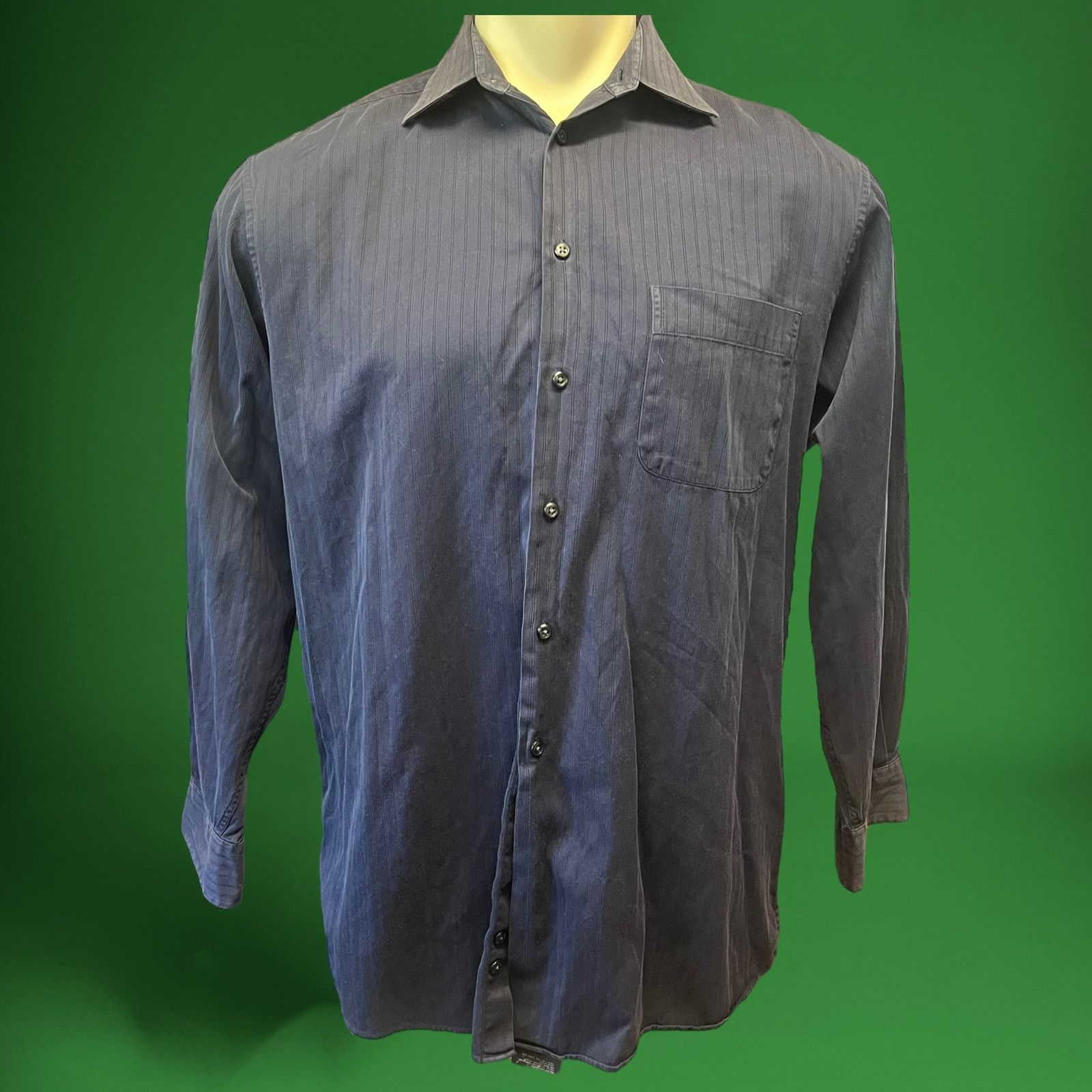 Alfani Vintage Alfani Fancy Pinstripe Button Down Long Sleeve Size US M / EU 48-50 / 2 - 1 Thumbnail