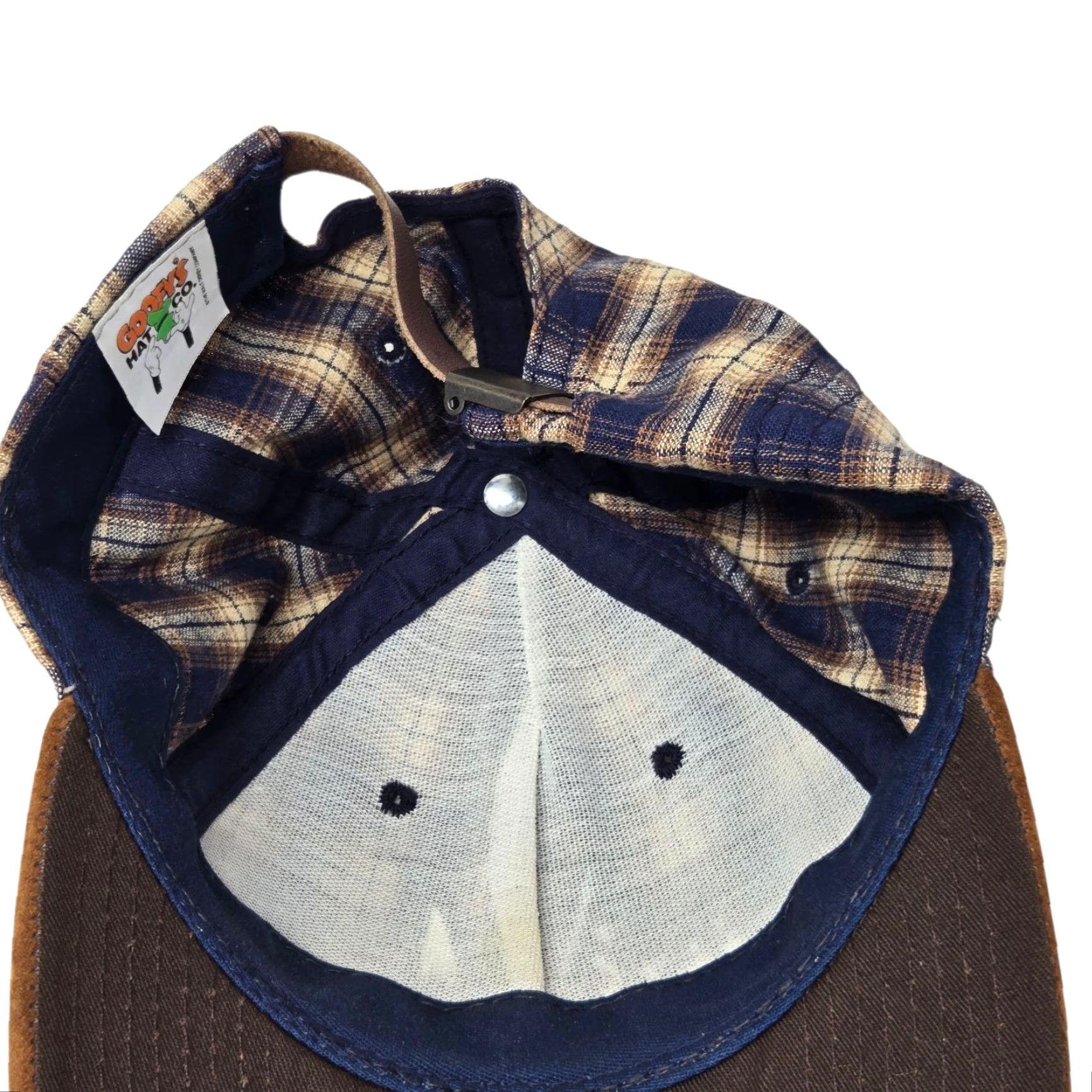 Disney VINTAGE Disney Mickey Mouse Hat Plaid Strapback Cap Baseball 90s Tan OSFA Unisex Adults Mens Womens Size ONE SIZE - 6 Thumbnail