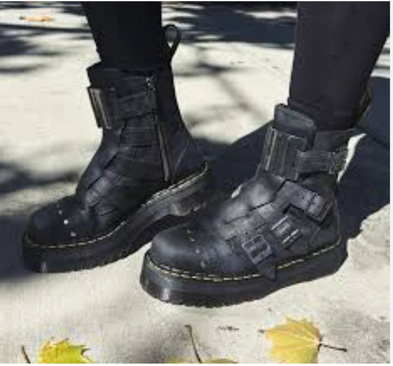 Dr. Martens Dr. Martens Jadon Hinge Buckle Leather Platform Boots Size US 6 / EU 39 - 7 Thumbnail