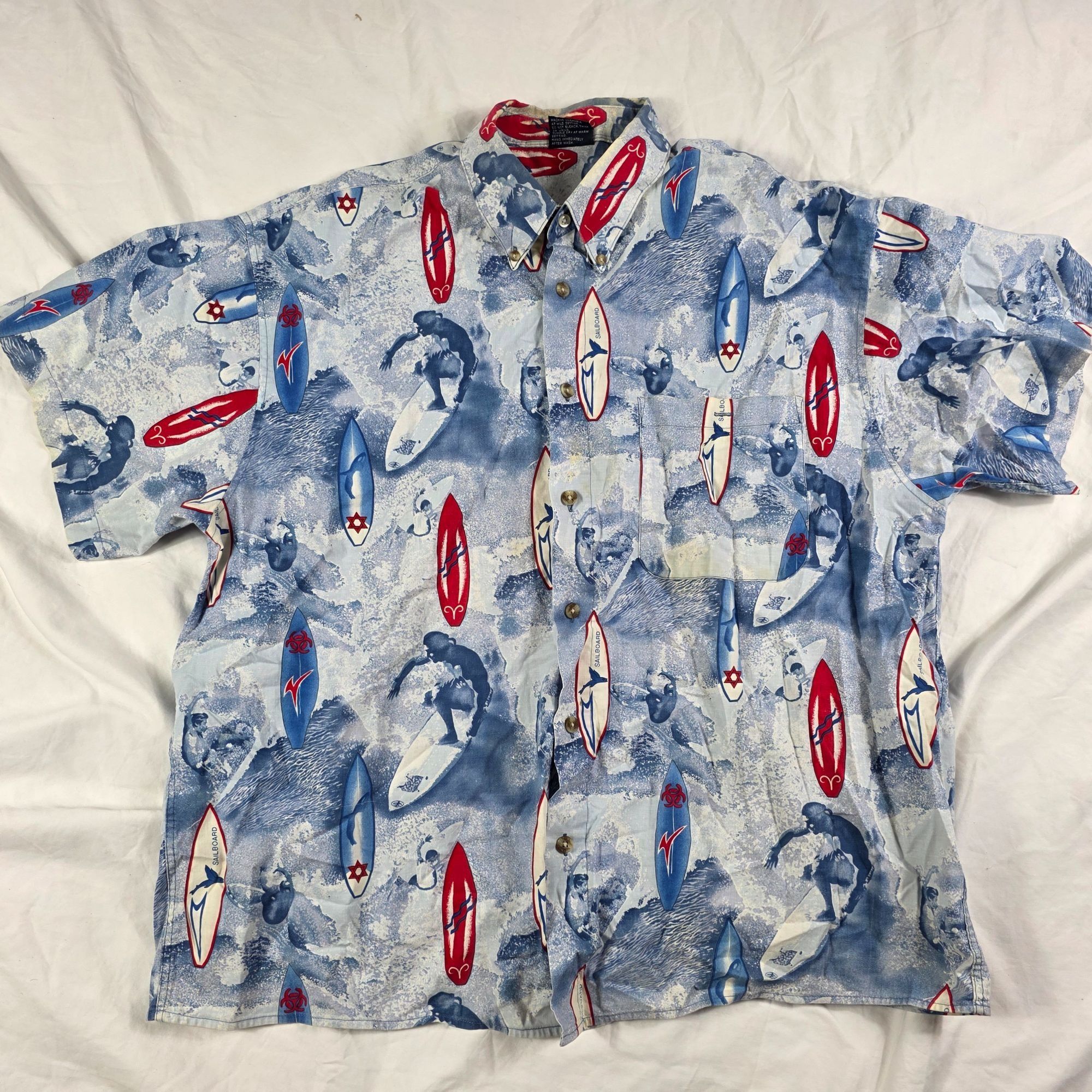 Other 212 NYC Hawaiian Mens Size XL Blue White Button Up Shirt Sur Size US XL / EU 56 / 4 - 1 Thumbnail