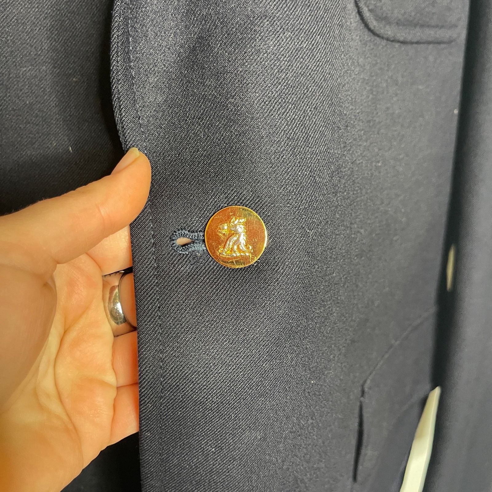 J. Press J. Press Navy Blur 100% Wool Gold Button Closure Blazer 44L Size 44L - 3 Thumbnail