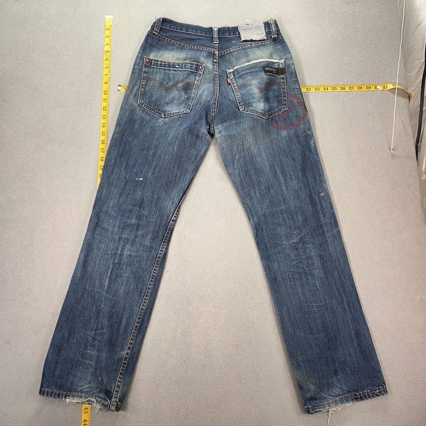 Levi's VTG Levi's Selvedge Jeans Mens Fenom Fragment Straight Thrashed Paint 28x30 Blue Denim Distressed Pockets 70s 80s Mens Size US 28 / EU 44 - 2 Thumbnail