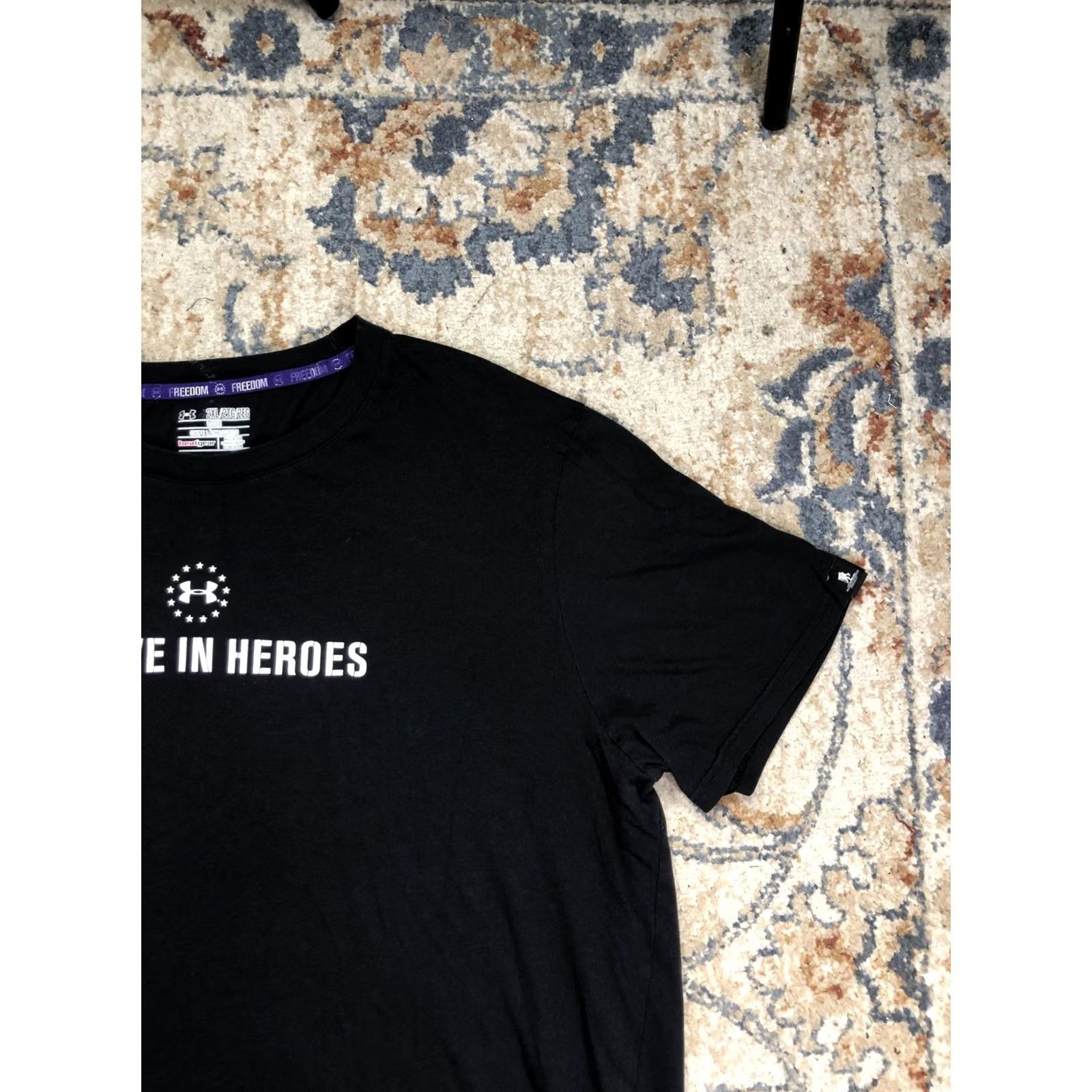 Under Armour Under Armour Shirt Mens 2XL Black BELIEVE IN HEROES Wounded Warrior Project Tee Graphic Print Short Sleeve Crew Neck Loose Fit Summer Size US XXL / EU 58 / 5 - 4 Thumbnail