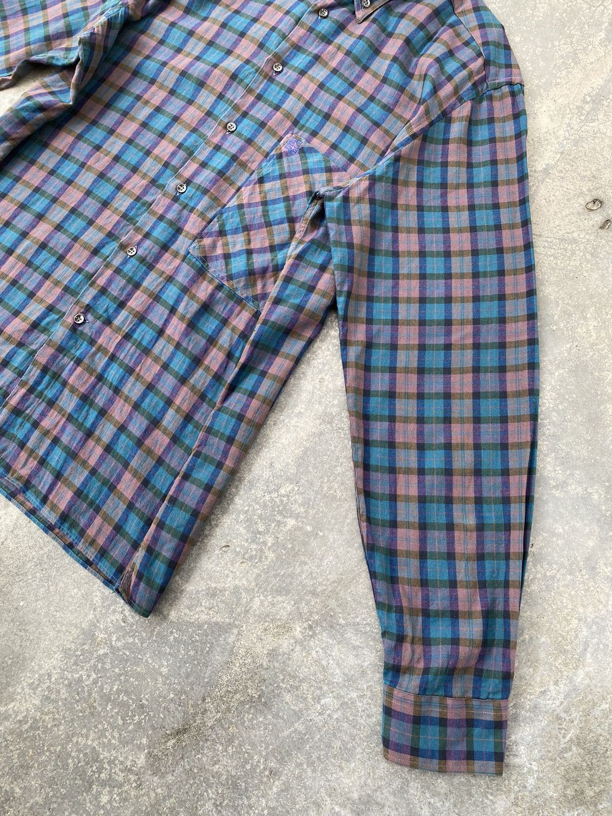 Givenchy Vintage 70s Givenchy Gentleman Paris Plaid Button Ups Size US M / EU 48-50 / 2 - 9 Thumbnail