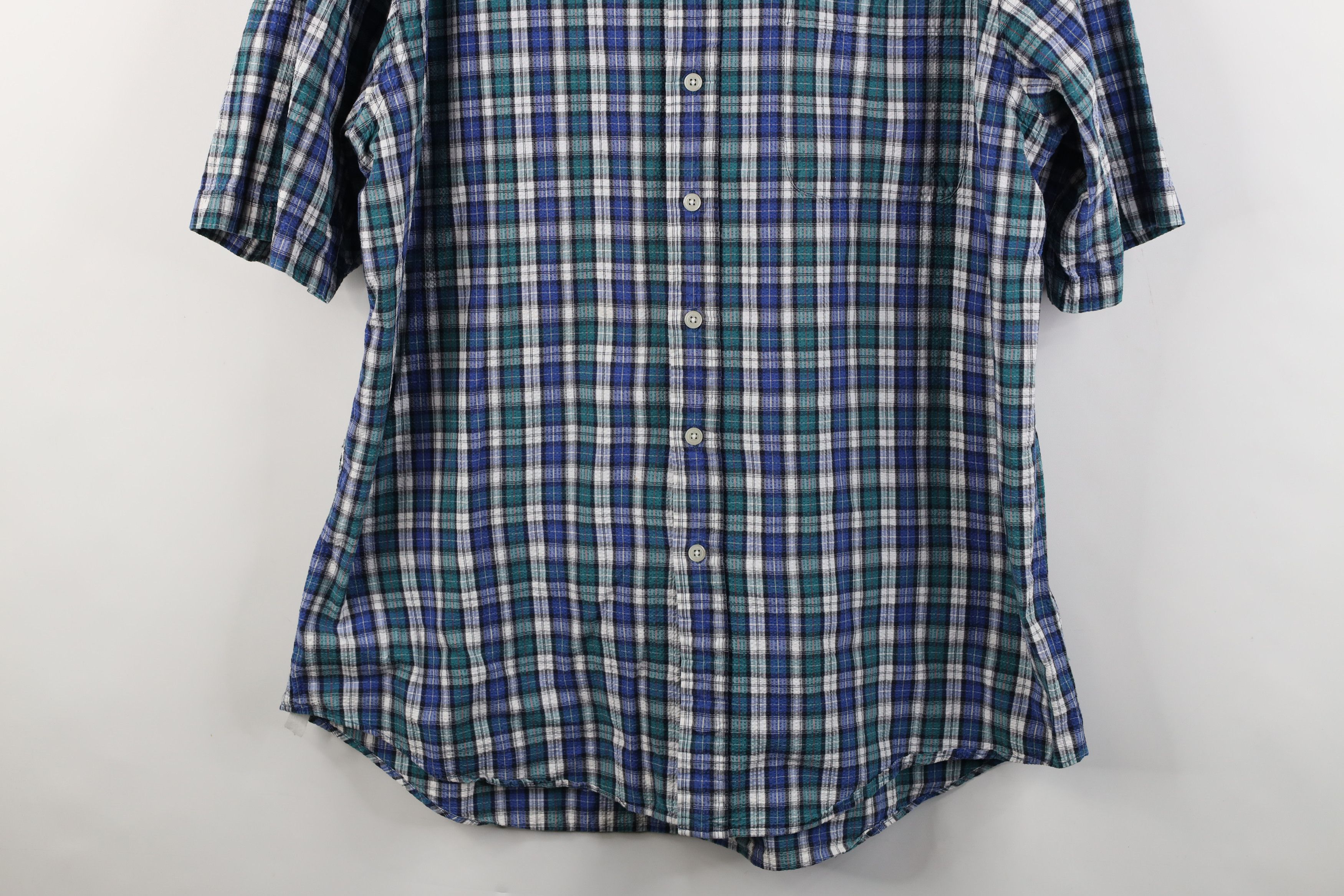 Lands' End Vintage 90s Lands End Sucker Short Sleeve Button Down Shirt Size US XL / EU 56 / 4 - 3 Thumbnail